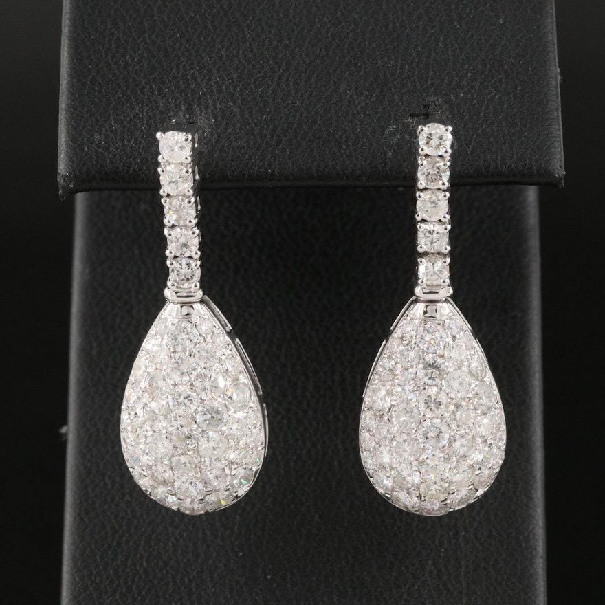 14K 3.56 CTW Pavé Diamond Drop Earrings