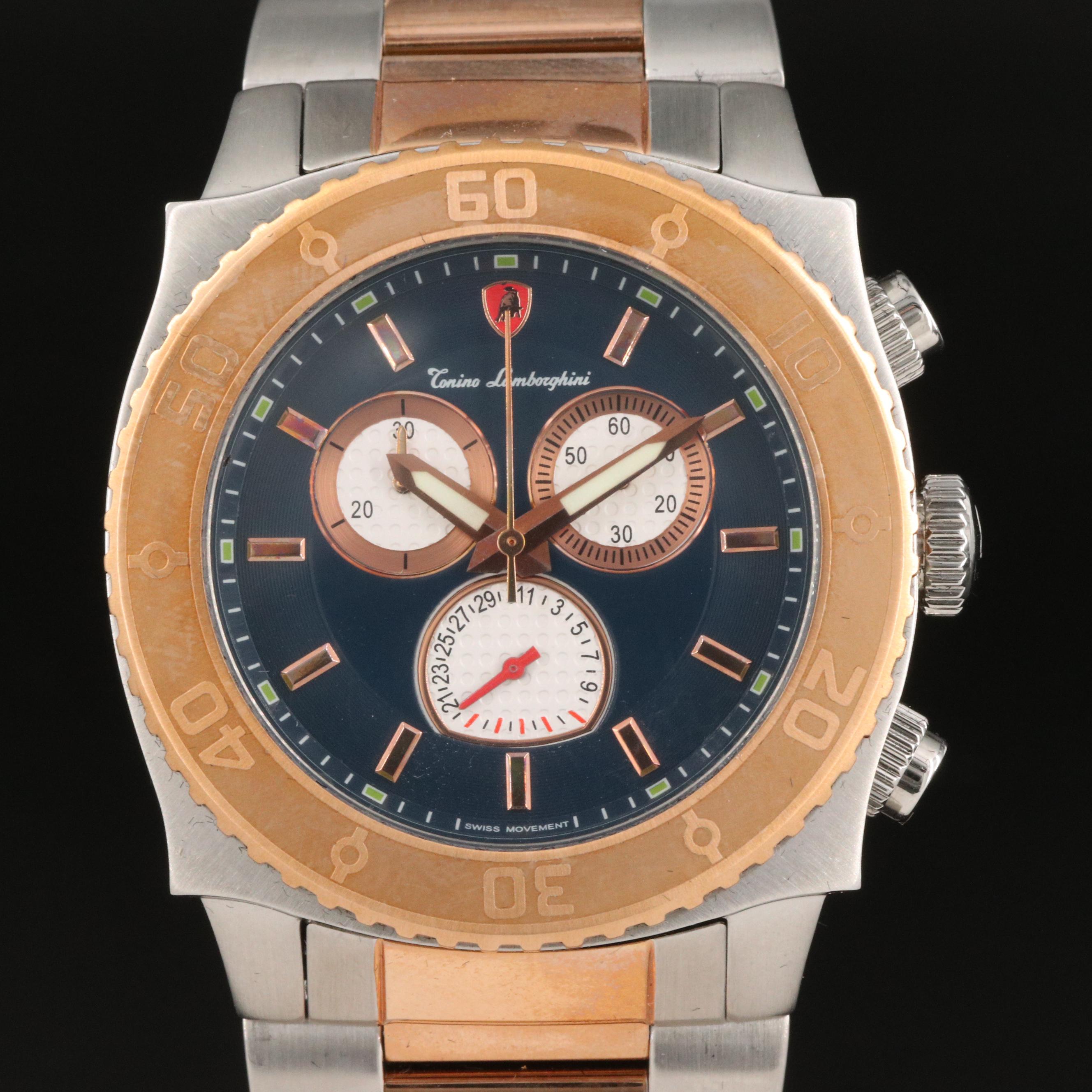 Tonino Lamborghini Two-Tone Stainless Steel Chronograph Watch