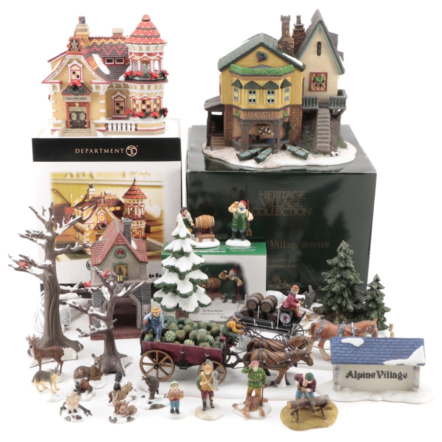 Department 56 Dickens' Village Porcelain Buildings with Other Figurines and More