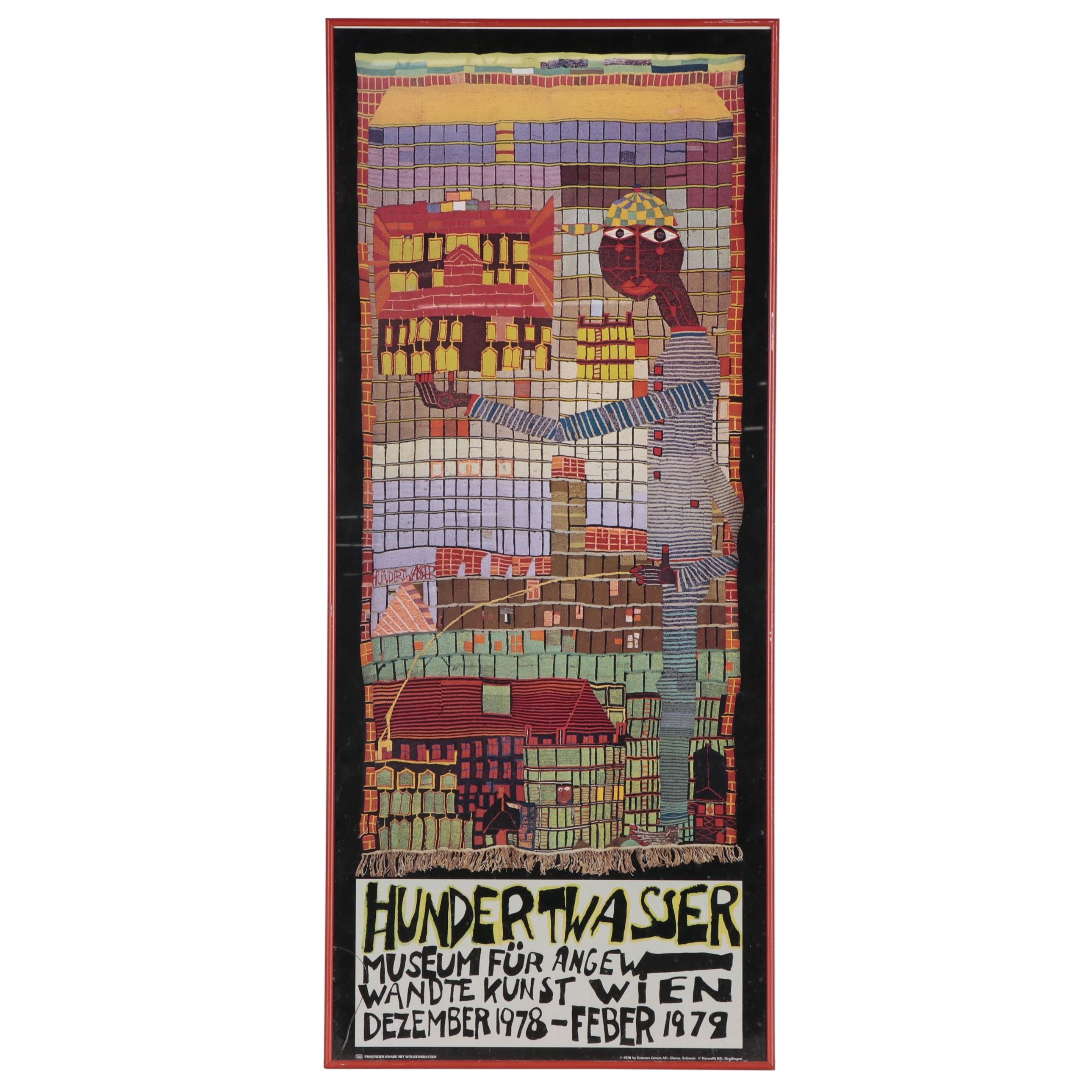 Museum of Applied Arts Vienne Offset Lithograph Poster After Hundertwasser, 1978