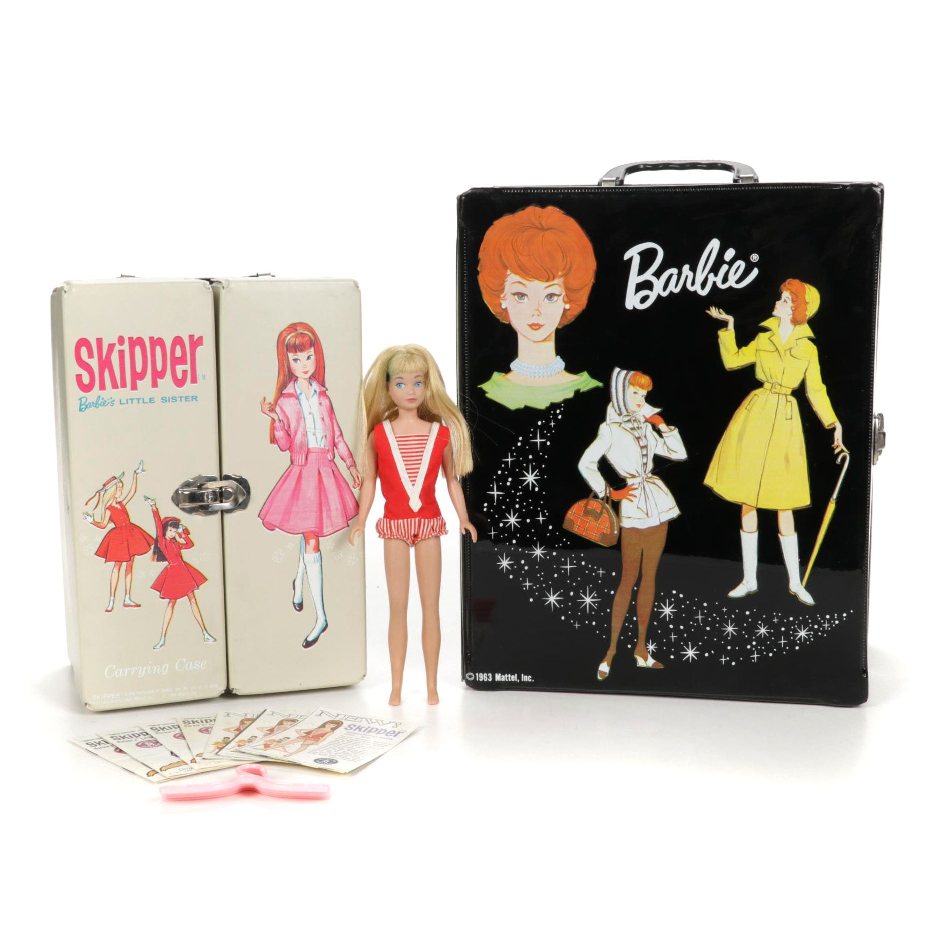 Mattel Barbie and Skipper Doll Cases With Skipper Doll and Accesories