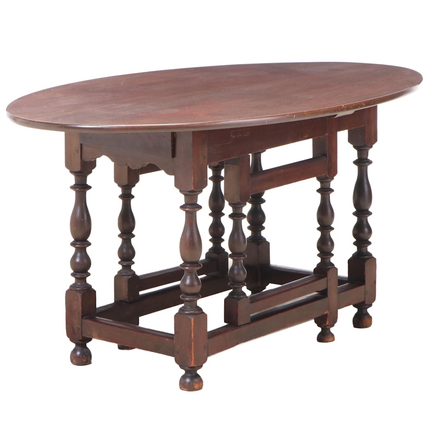 American William and Mary Style Dining Table, Adapted