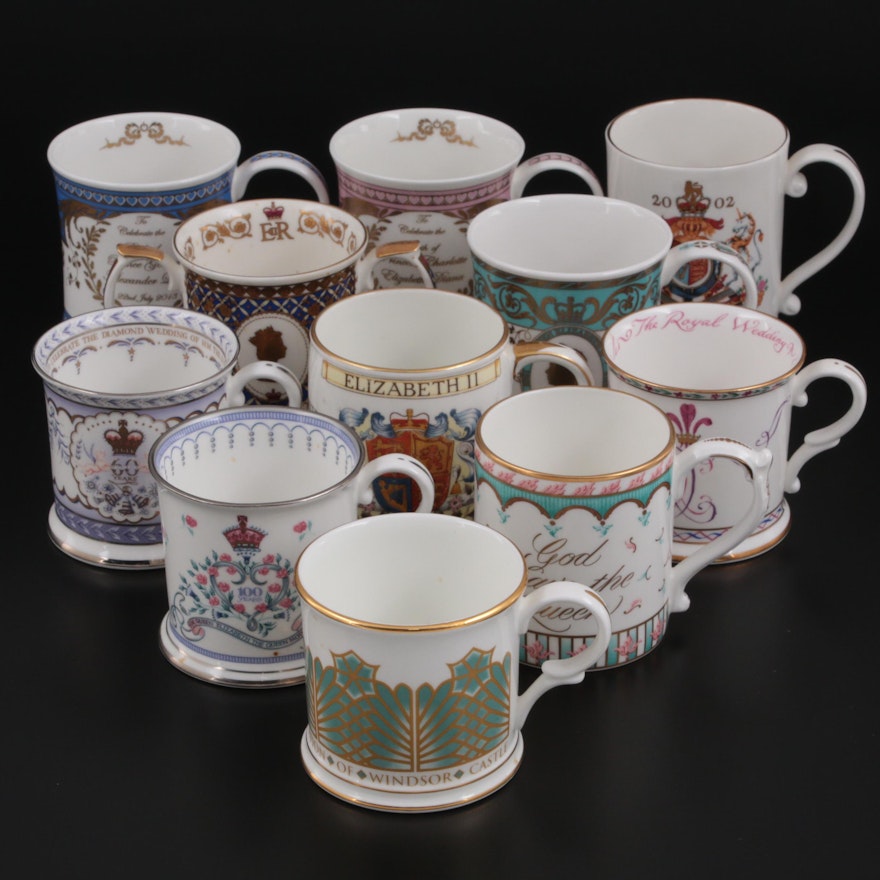 The Royal Collection, Dunoon, and Other Commemorative English Porcelain Mugs