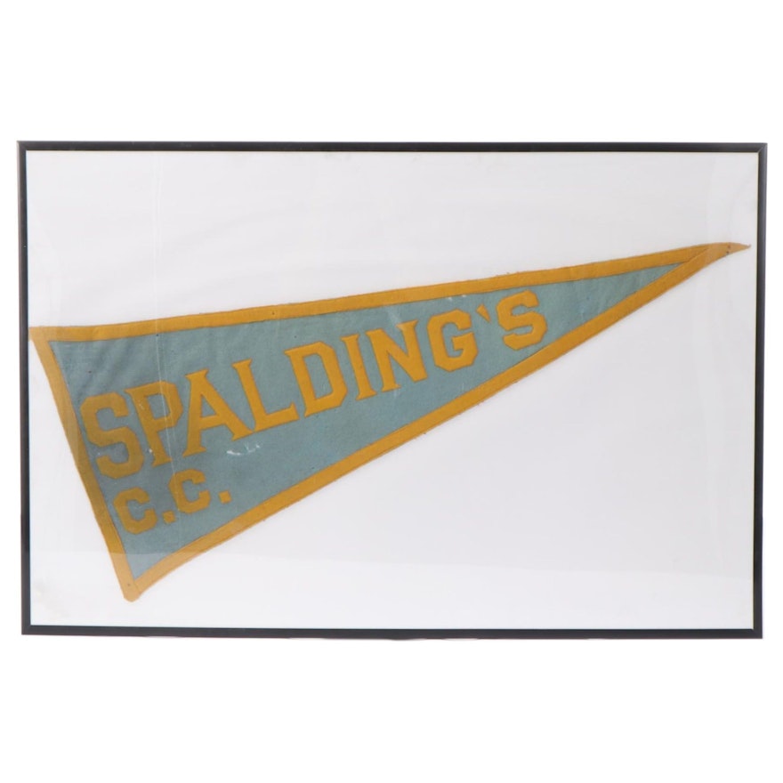 Spalding's C.C. Advertising Felt Pennant, Early to Mid 20th Century