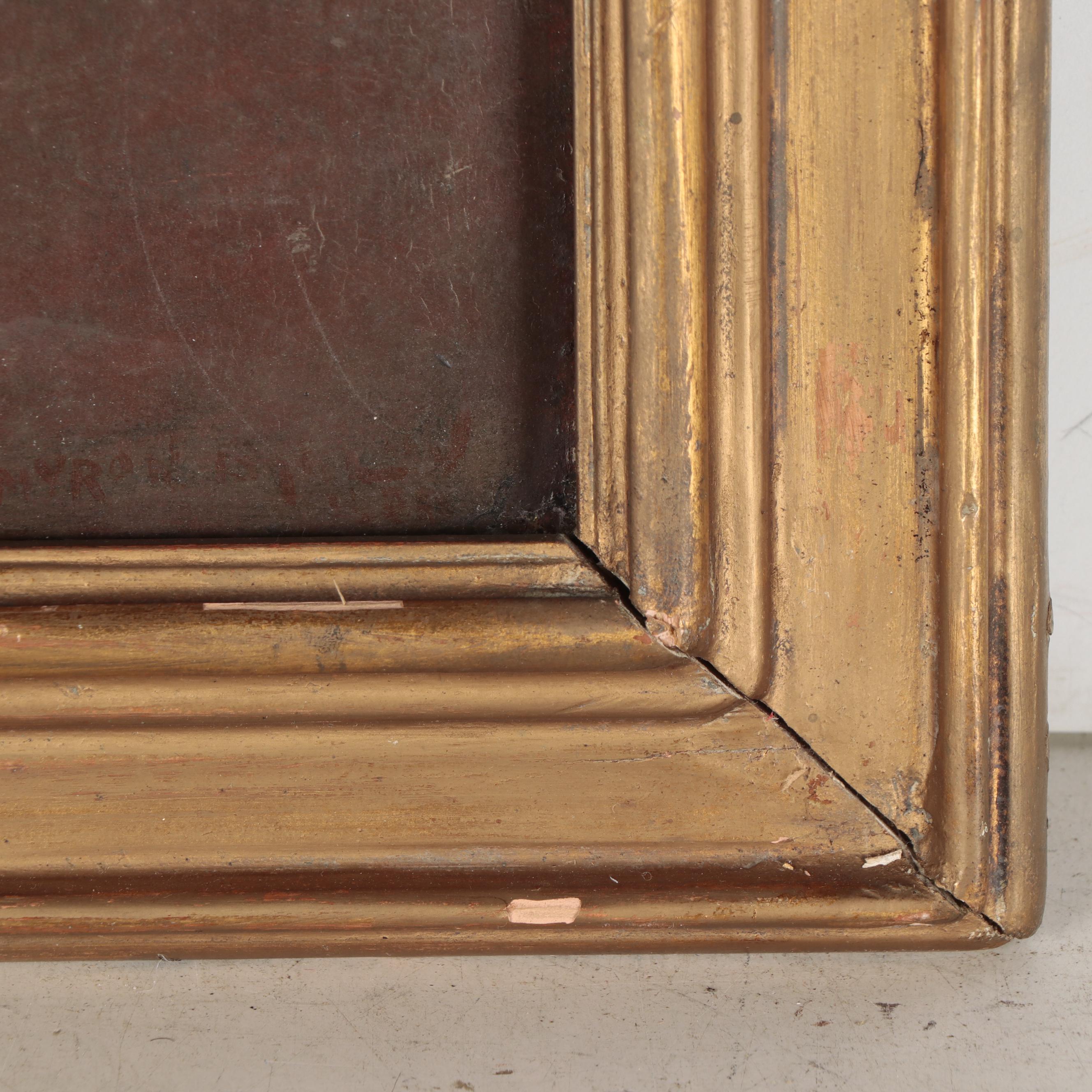 Myron G. Barlow Oil Painting "A Little Sunlight," Early 20th Century