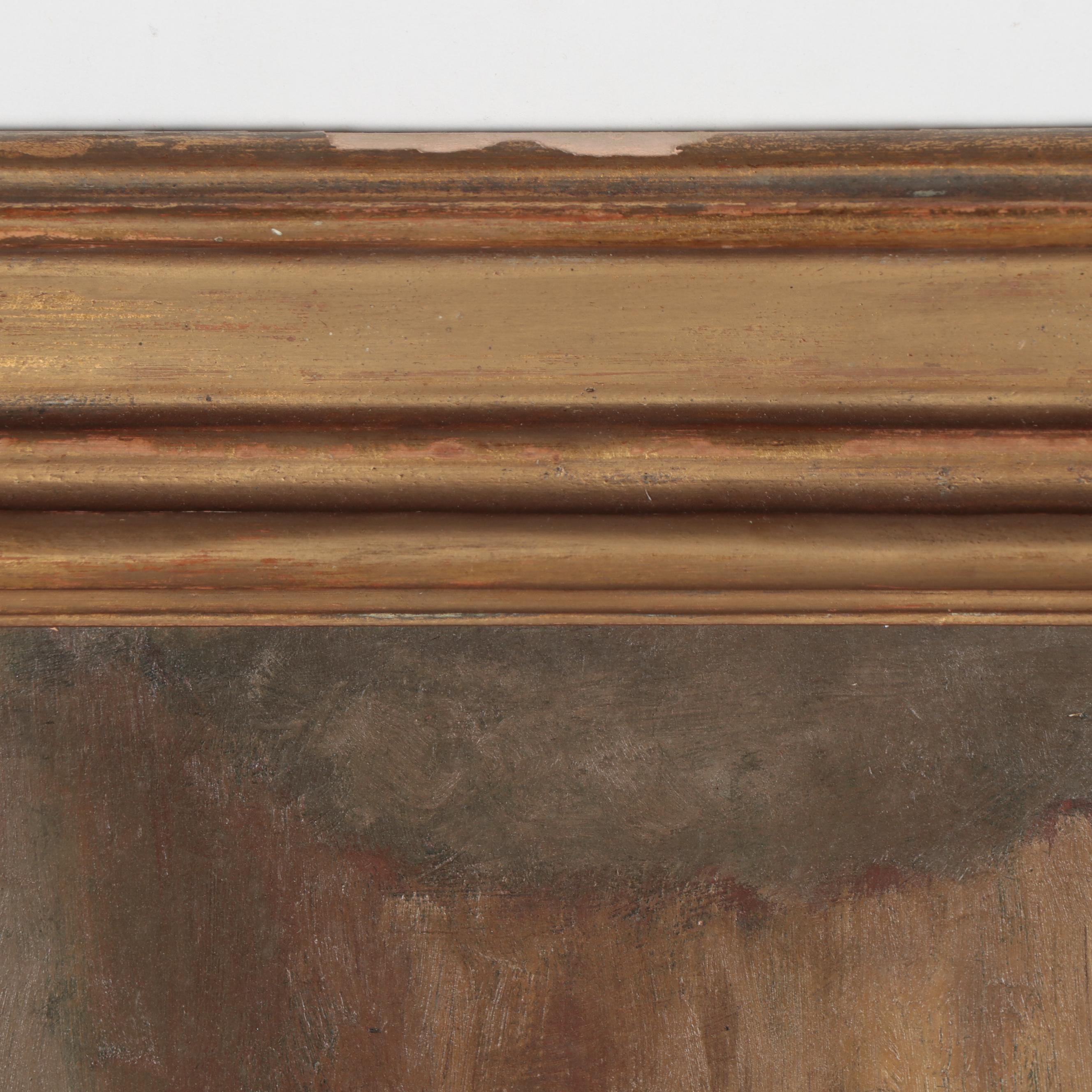 Myron G. Barlow Oil Painting "A Little Sunlight," Early 20th Century