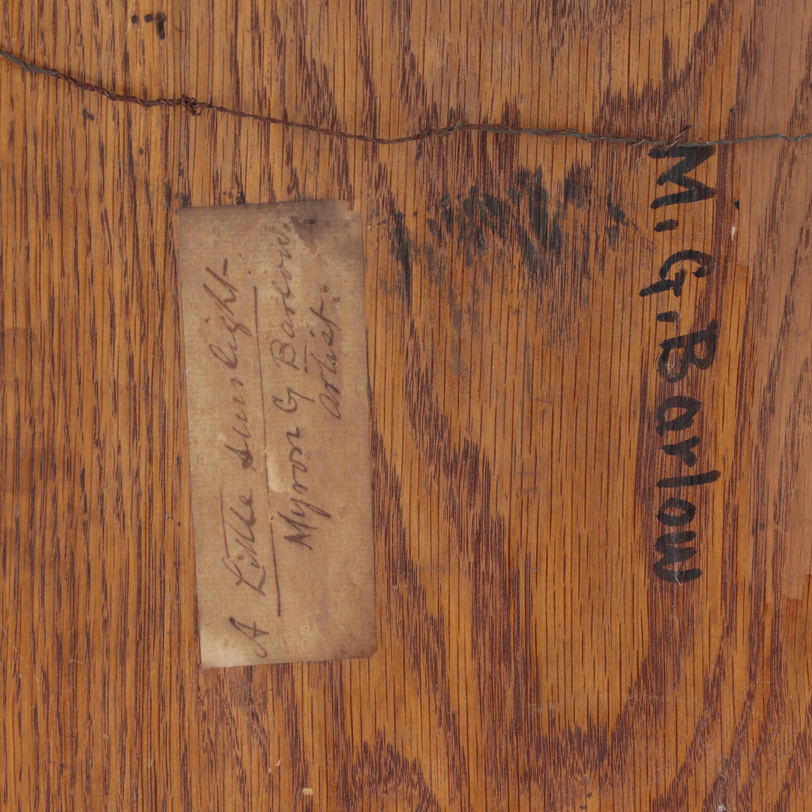 Myron G. Barlow Oil Painting "A Little Sunlight," Early 20th Century