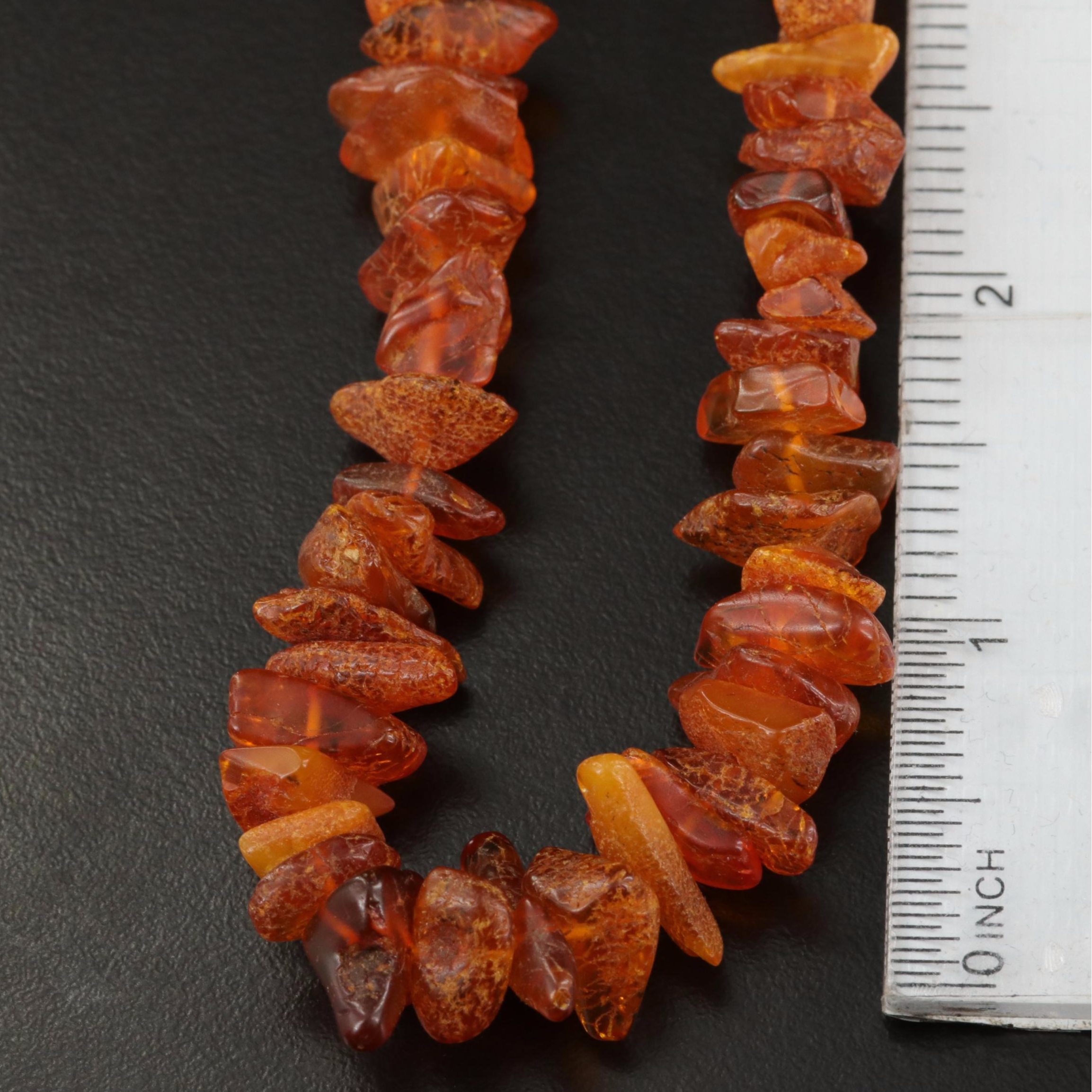 Macramé Serpentine and Graduated Copal Necklaces