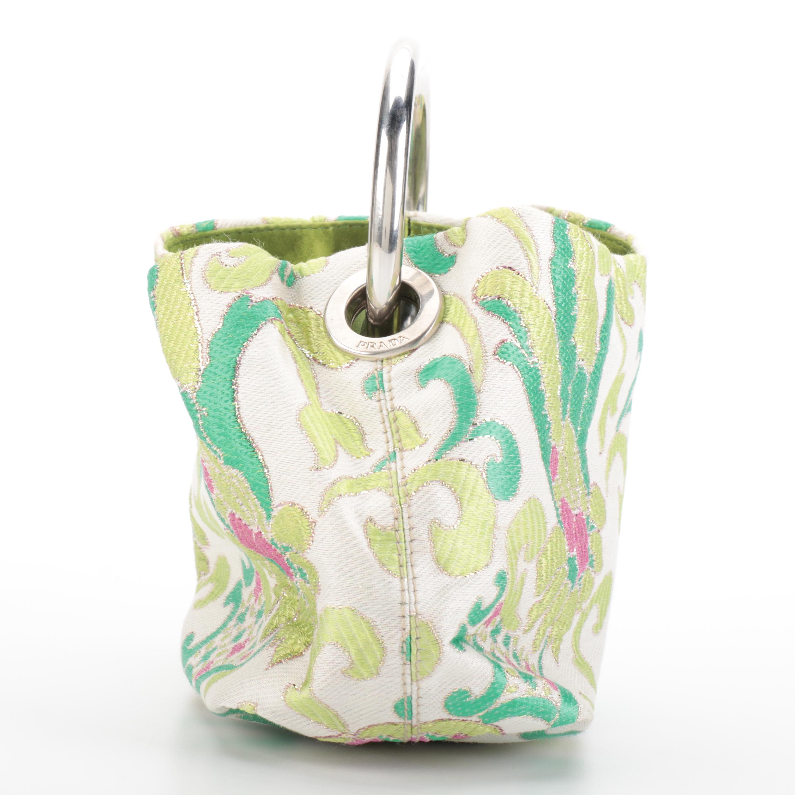 Prada Brocade Ring Handle Mini Bag