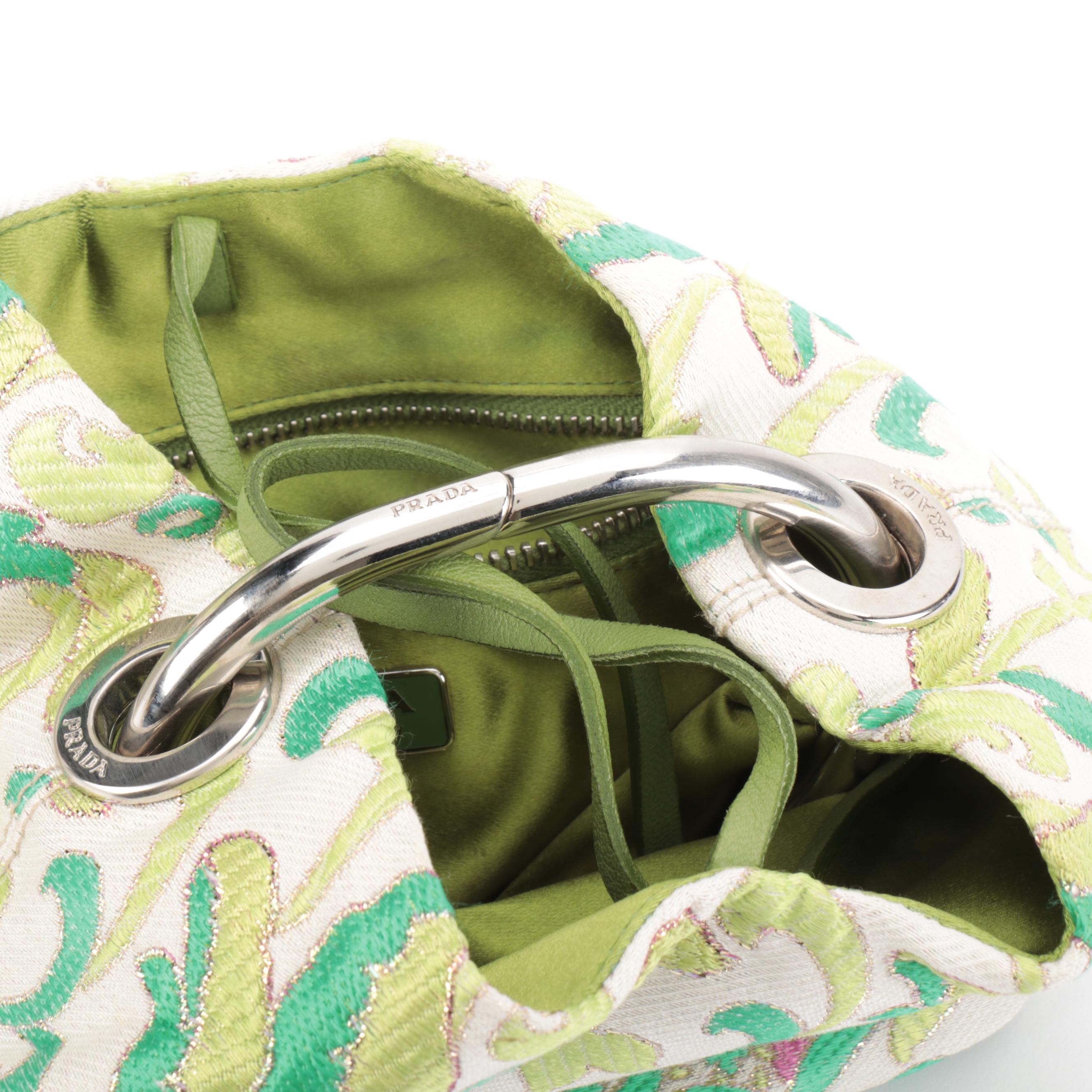 Prada Brocade Ring Handle Mini Bag