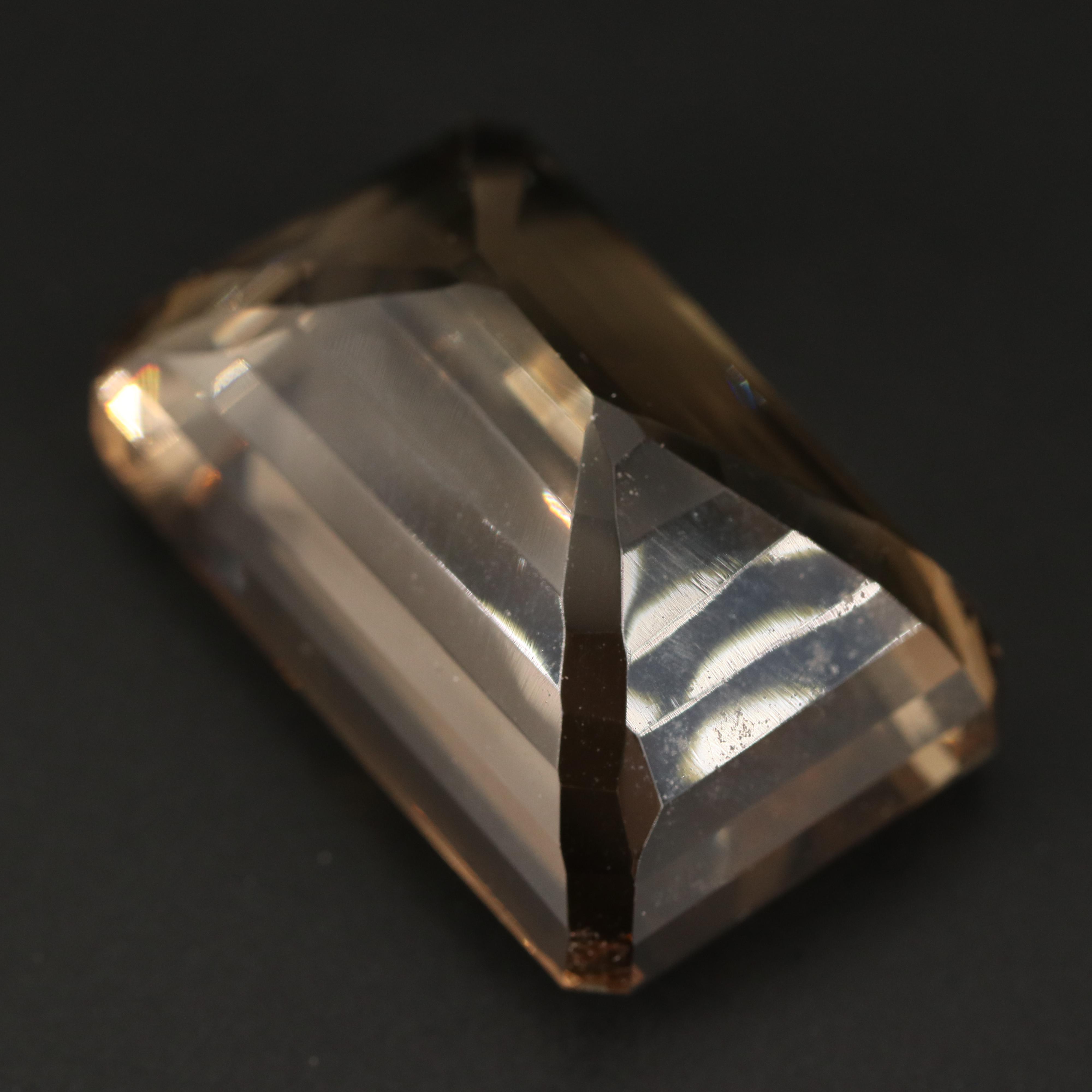 Loose 161.99 CT Rectangular Faceted Smoky Quartz