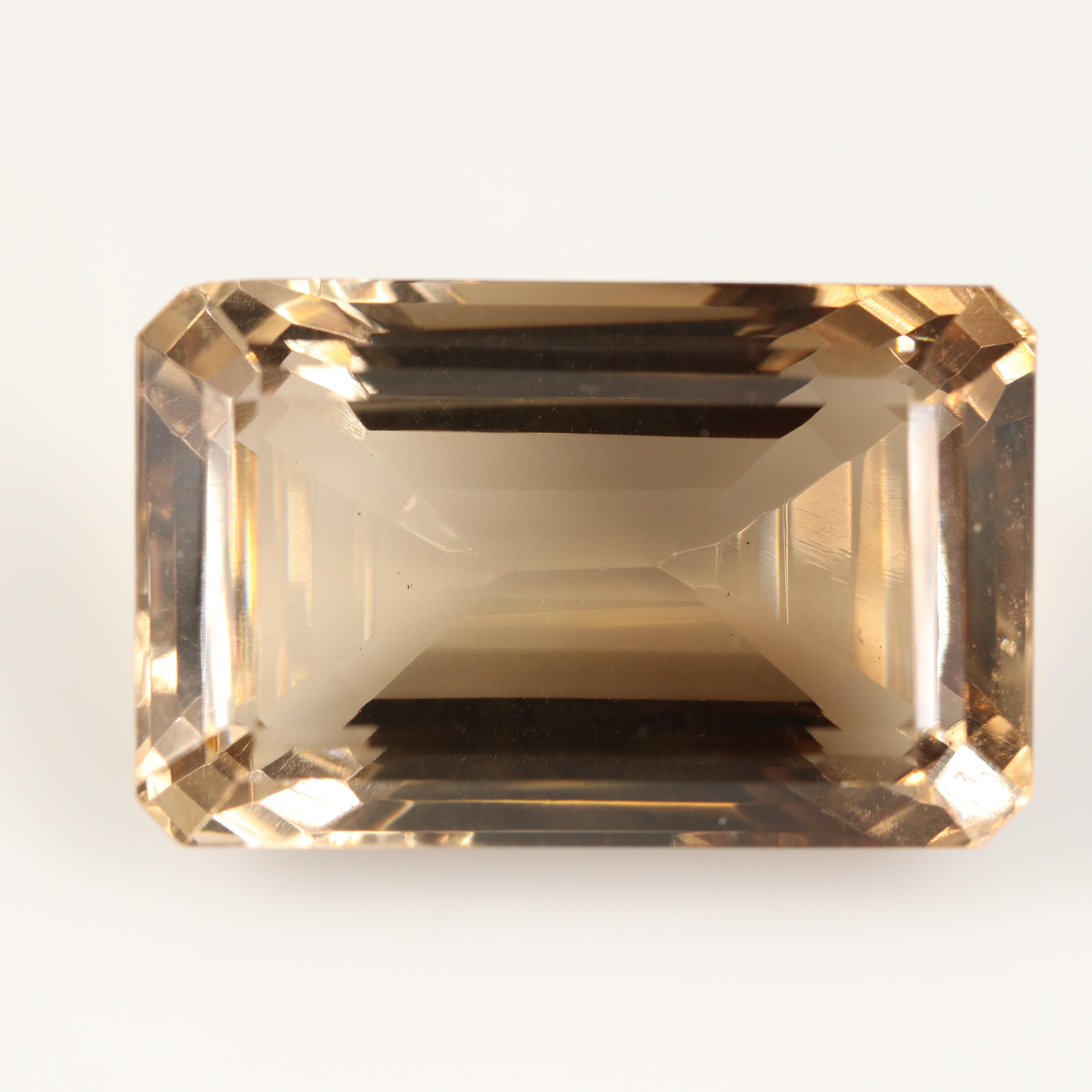 Loose 161.99 CT Rectangular Faceted Smoky Quartz