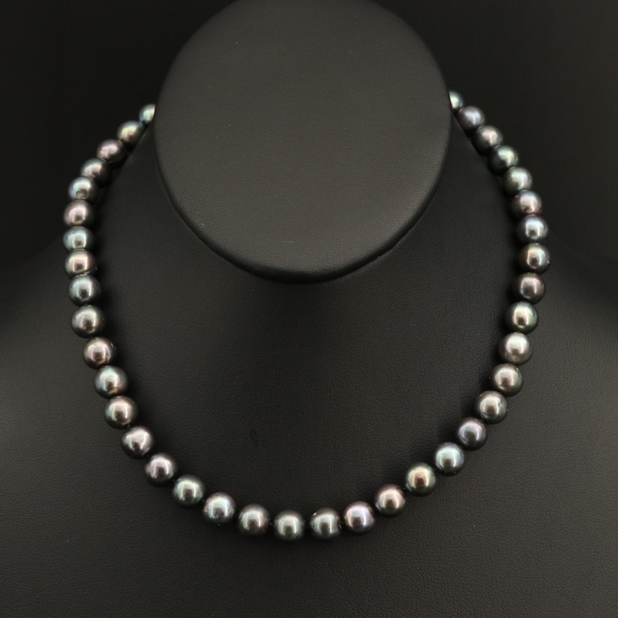 Near-Round to Oval Pearl Necklace