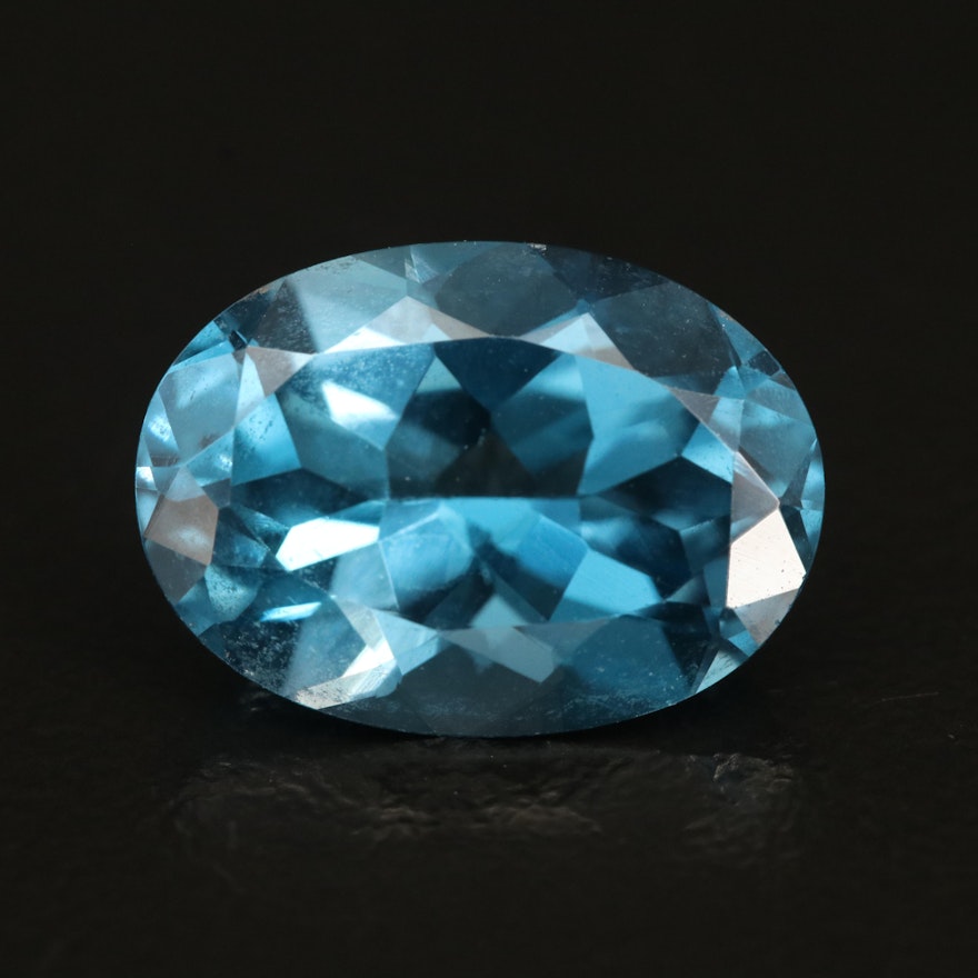 Loose 6.78 CT Oval Faceted London Blue Topaz