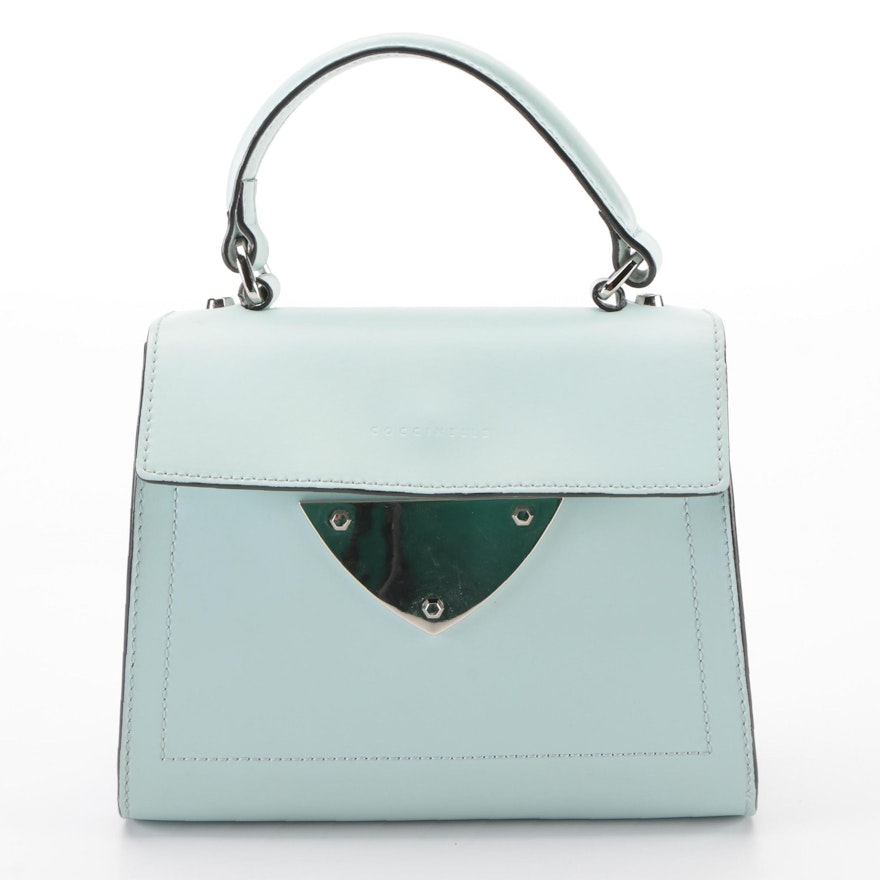 Coccinelle Small Two-Way Bag in Light Blue Leather