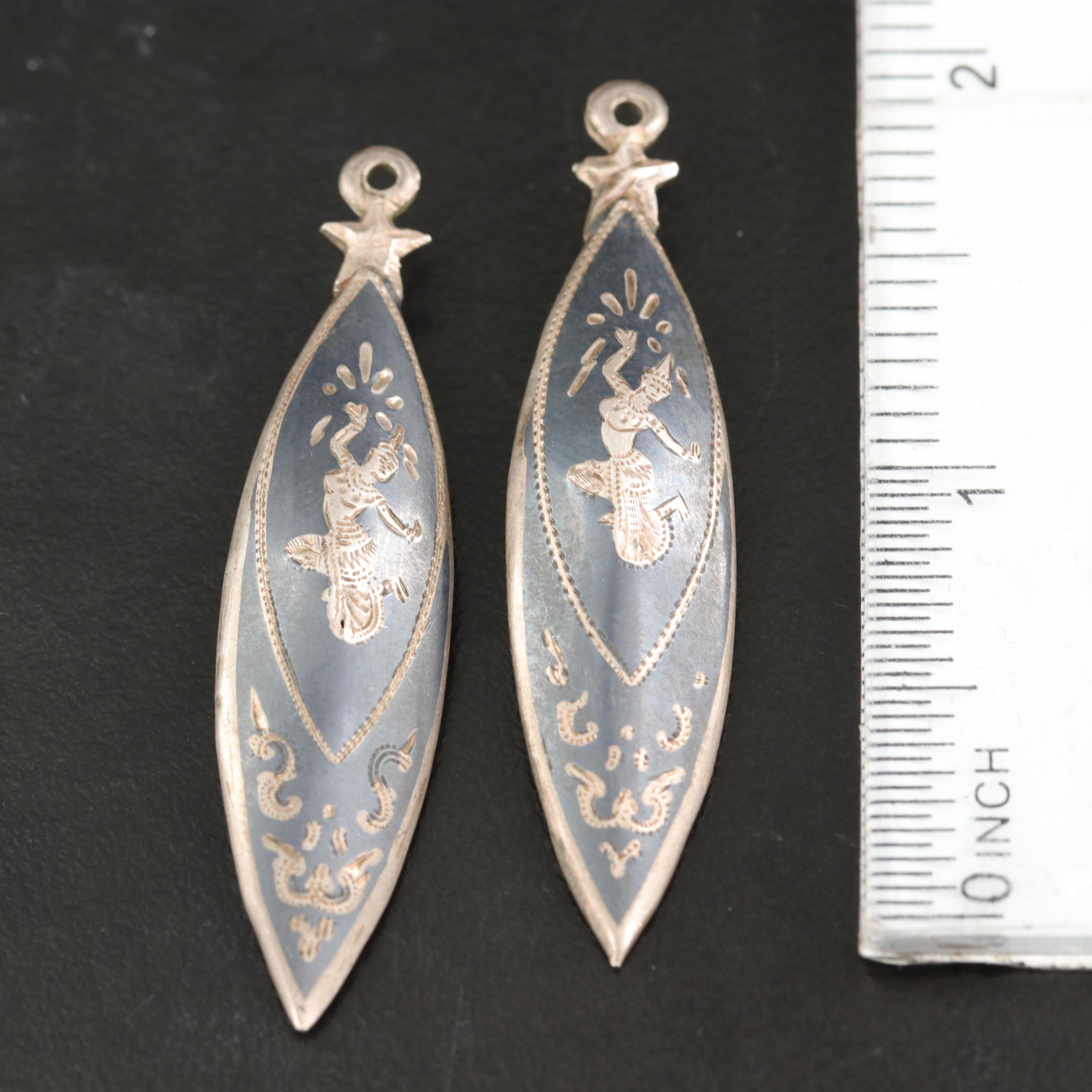 Vintage Thai Sterling Niello Jewelry