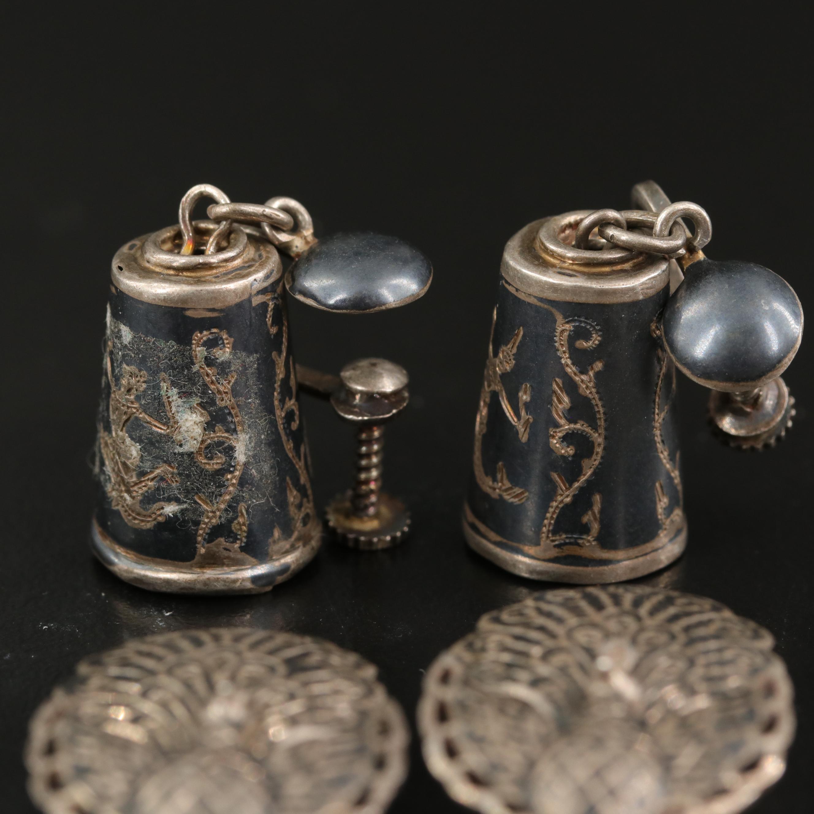 Vintage Thai Sterling Niello Jewelry