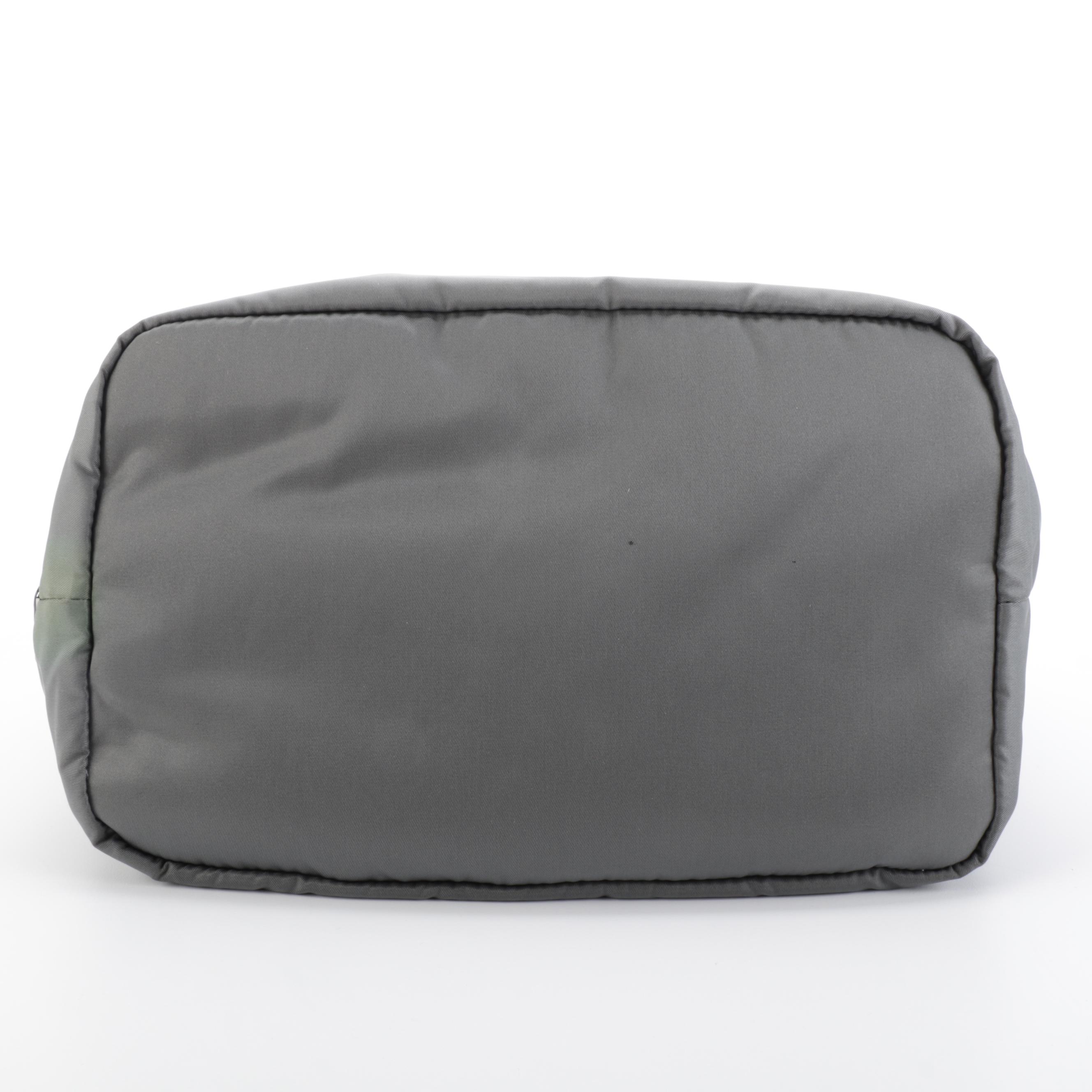 Prada Tote Bag in Grey Bicolor Padded Tessuto Nylon with Leather Trim