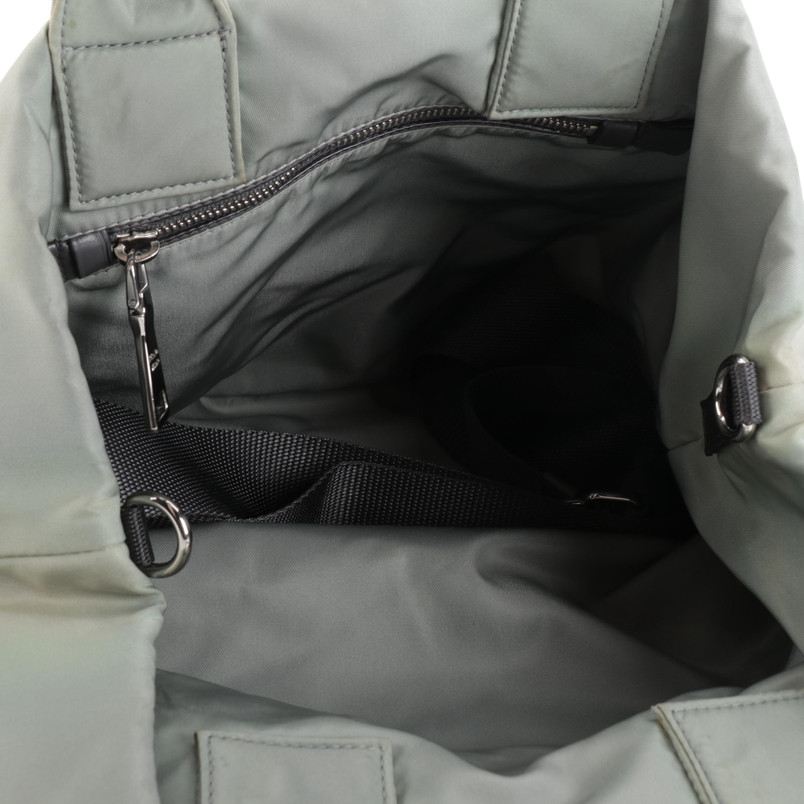 Prada Tote Bag in Grey Bicolor Padded Tessuto Nylon with Leather Trim