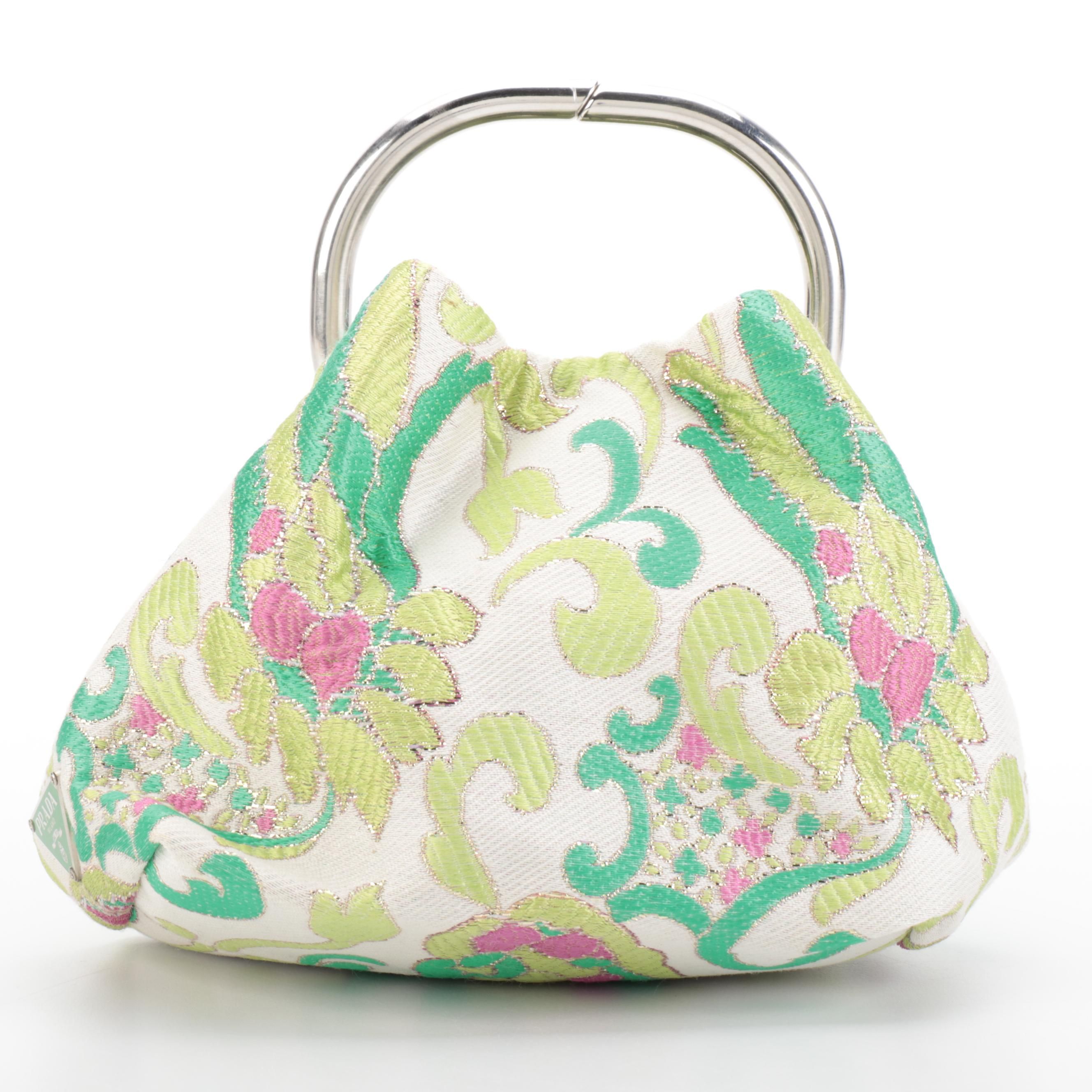 Prada Brocade Ring Handle Mini Bag