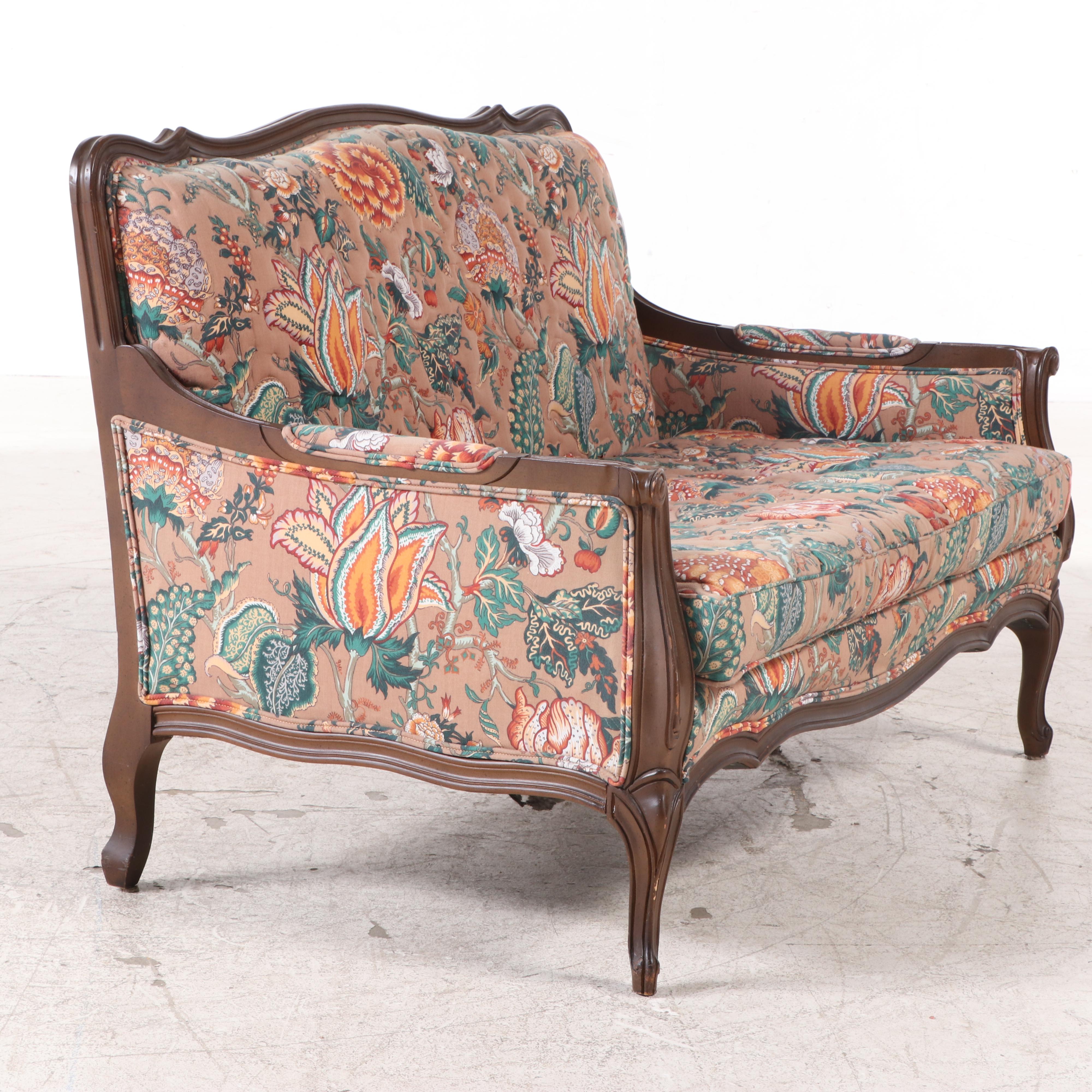 Fogle Furniture "Masterpiece" French Provincial Style Floral Upholstered Settee