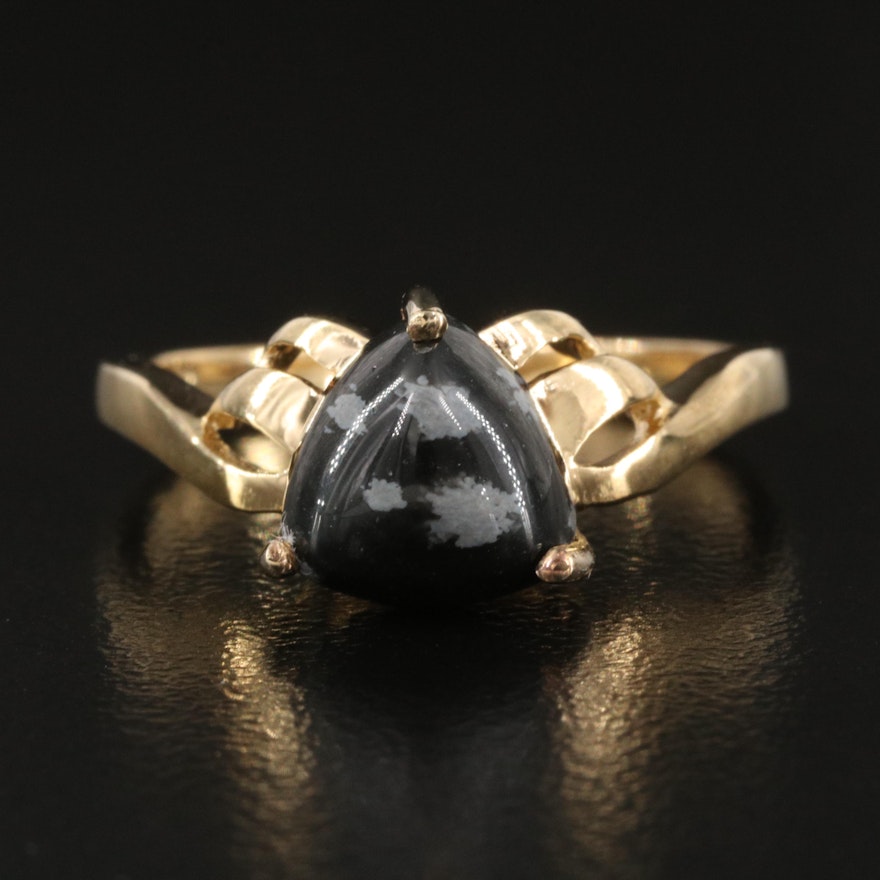 Sterling Silver Snowflake Obsidian Ring