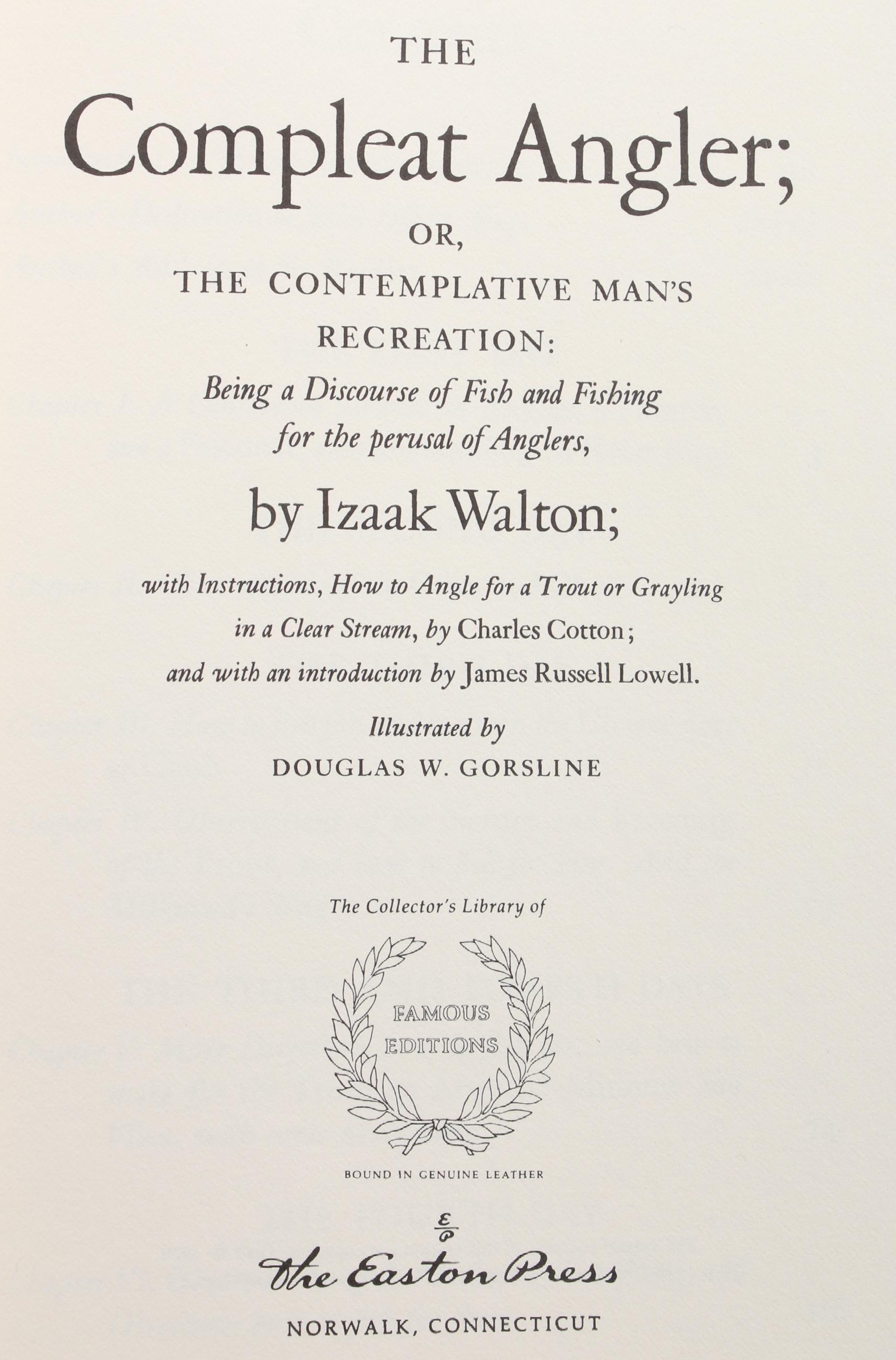 Easton Press "The Compleat Angler" by Izaak Walton and More Nonfiction Books