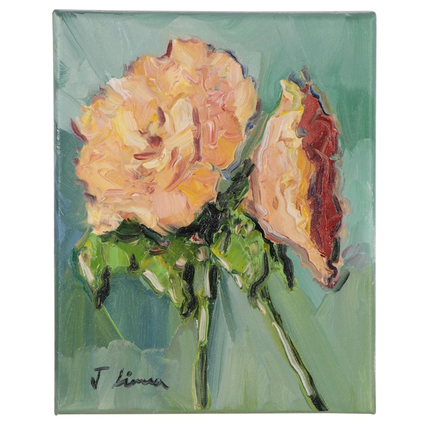 José M. Lima Floral Oil Painting, 2021