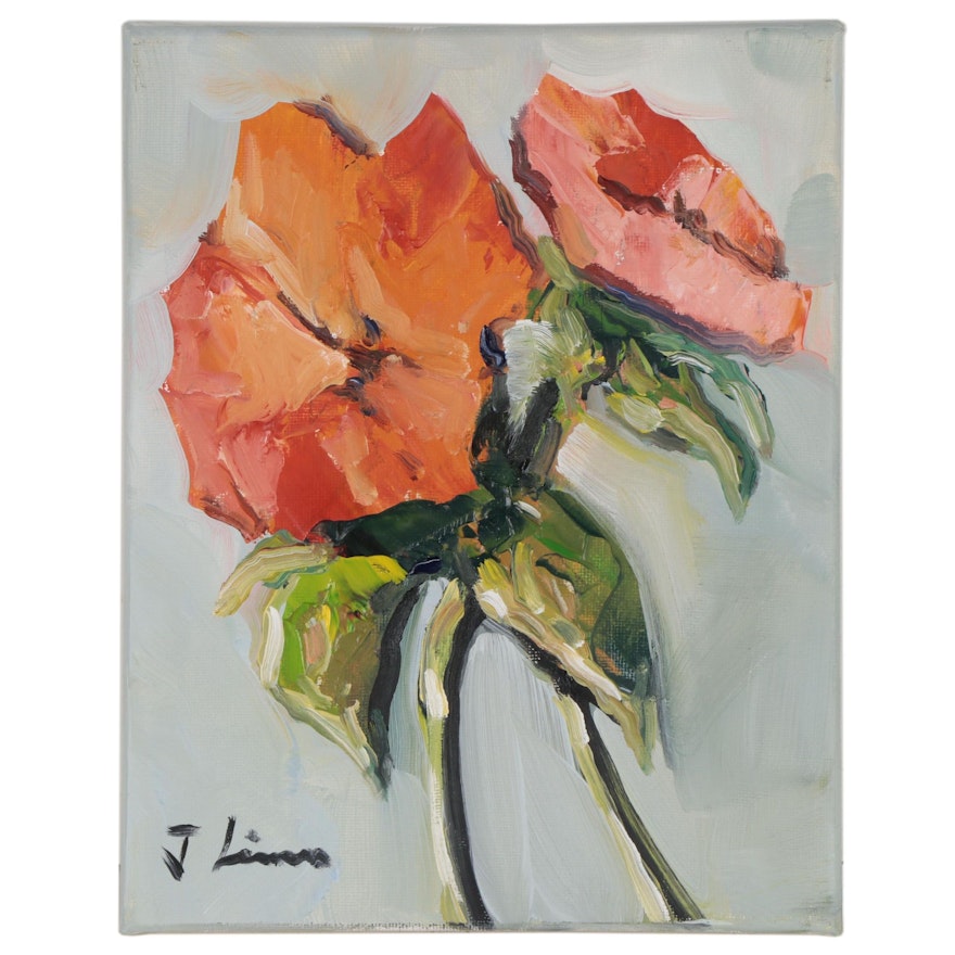 José M. Lima Floral Still Life Oil Painting, 2021