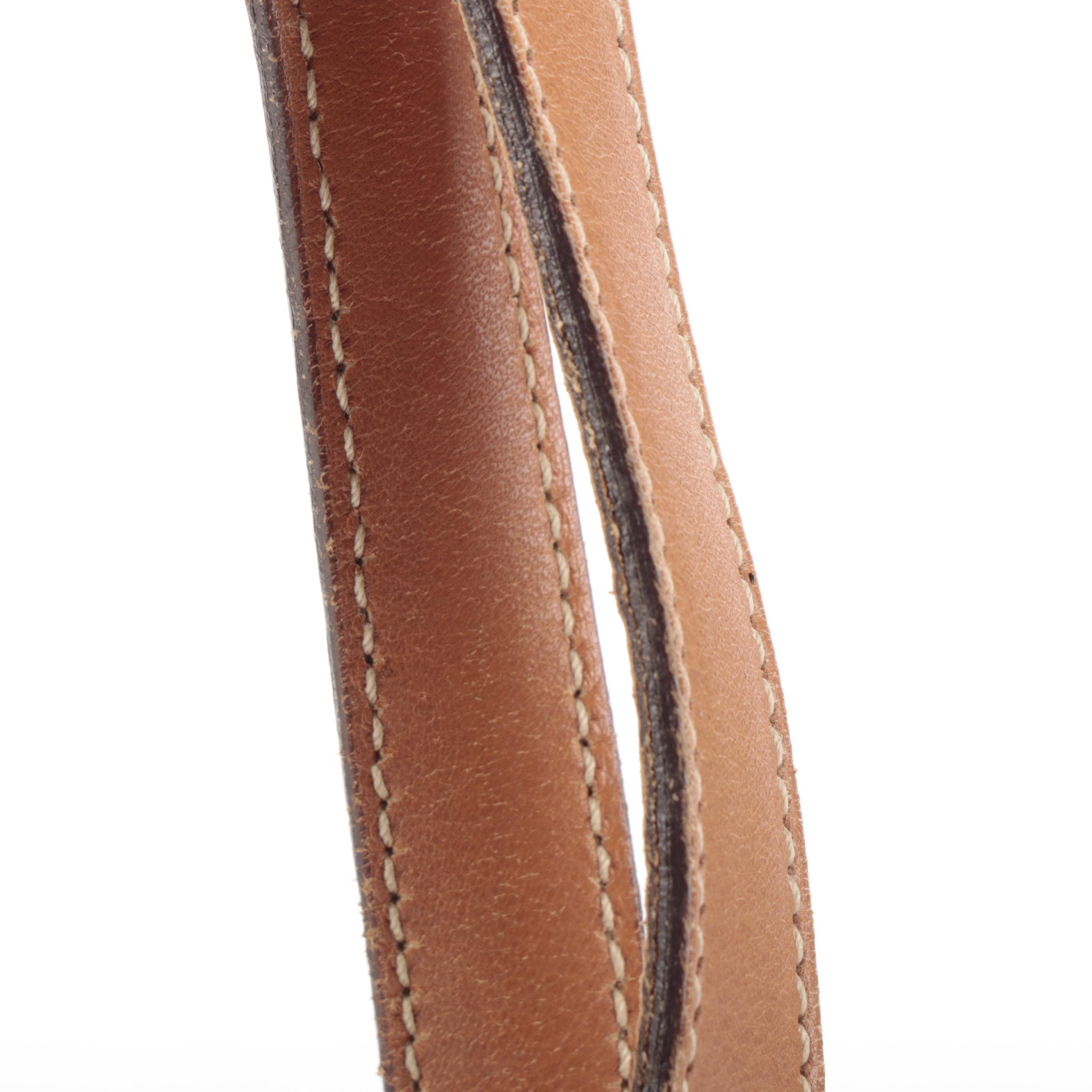 Prada Baguette Shoulder Bag in Dark Tan Leather with Exterior Pockets