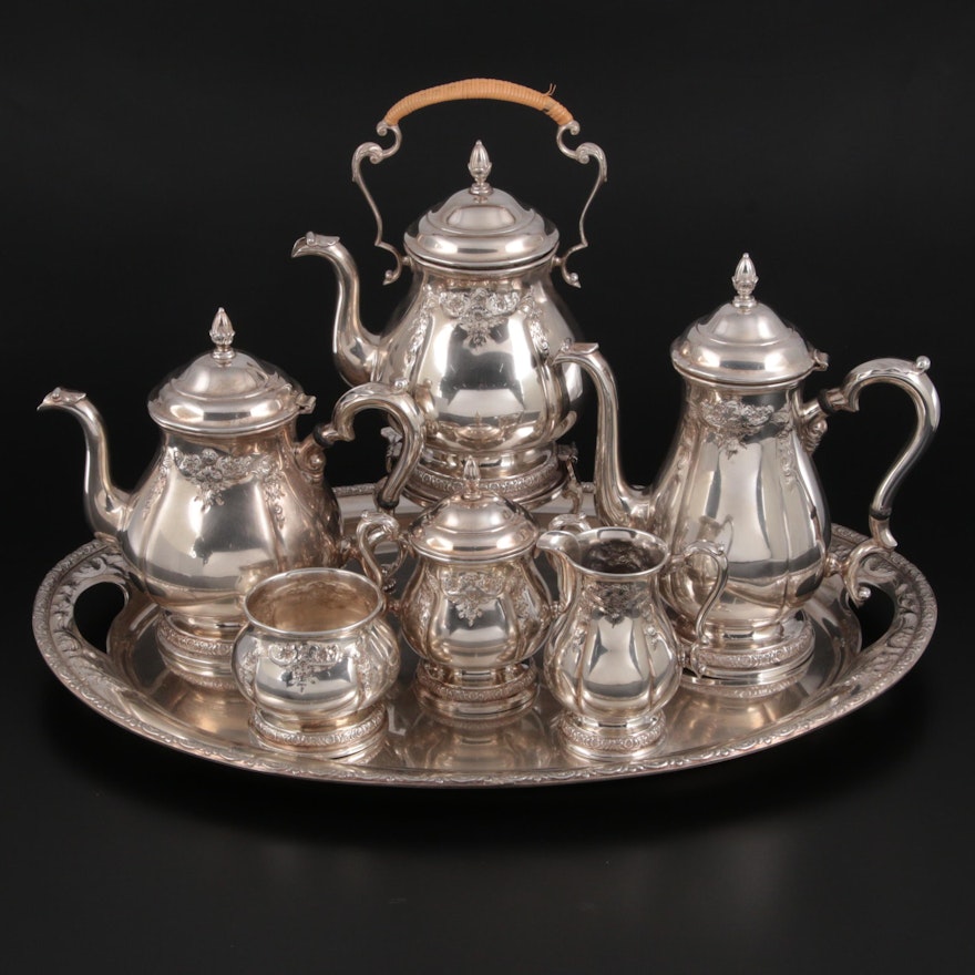 International Silver "Prelude" Chased Sterling Silver Tea Service