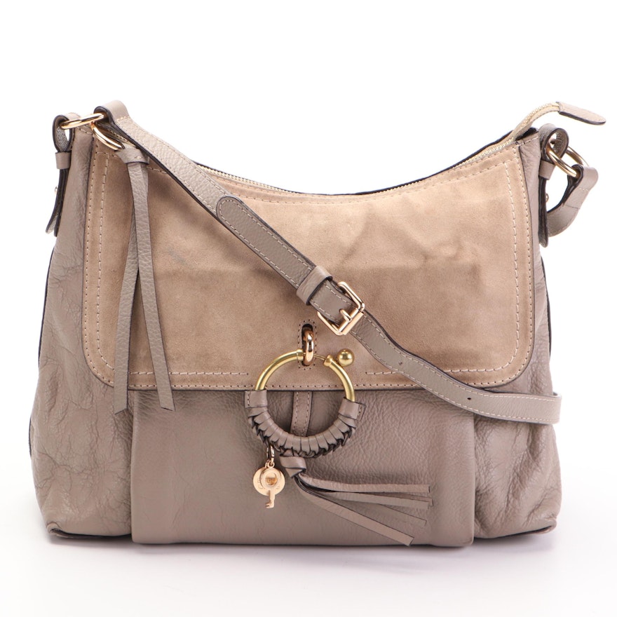 See by Chloé Joan Shoulder Bag in Suede and Pebbled Leather