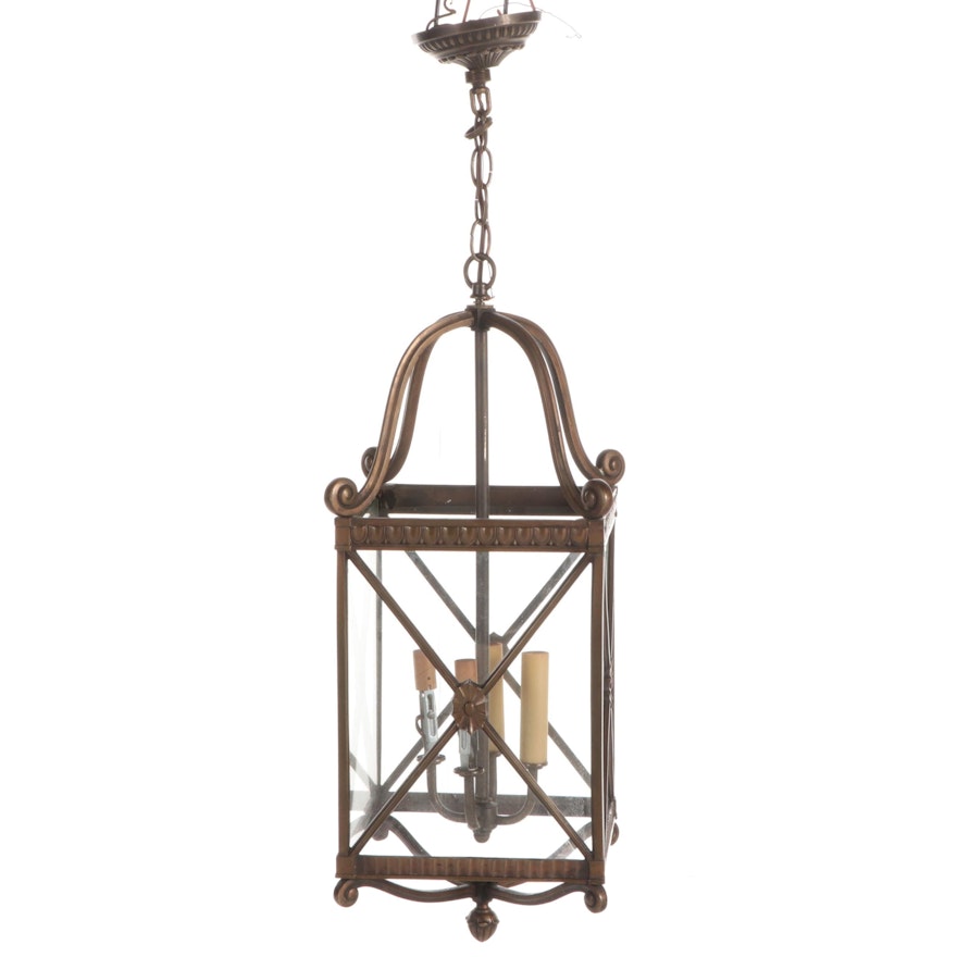 Victorian Style Patinated Metal Carriage Lamp Pendant