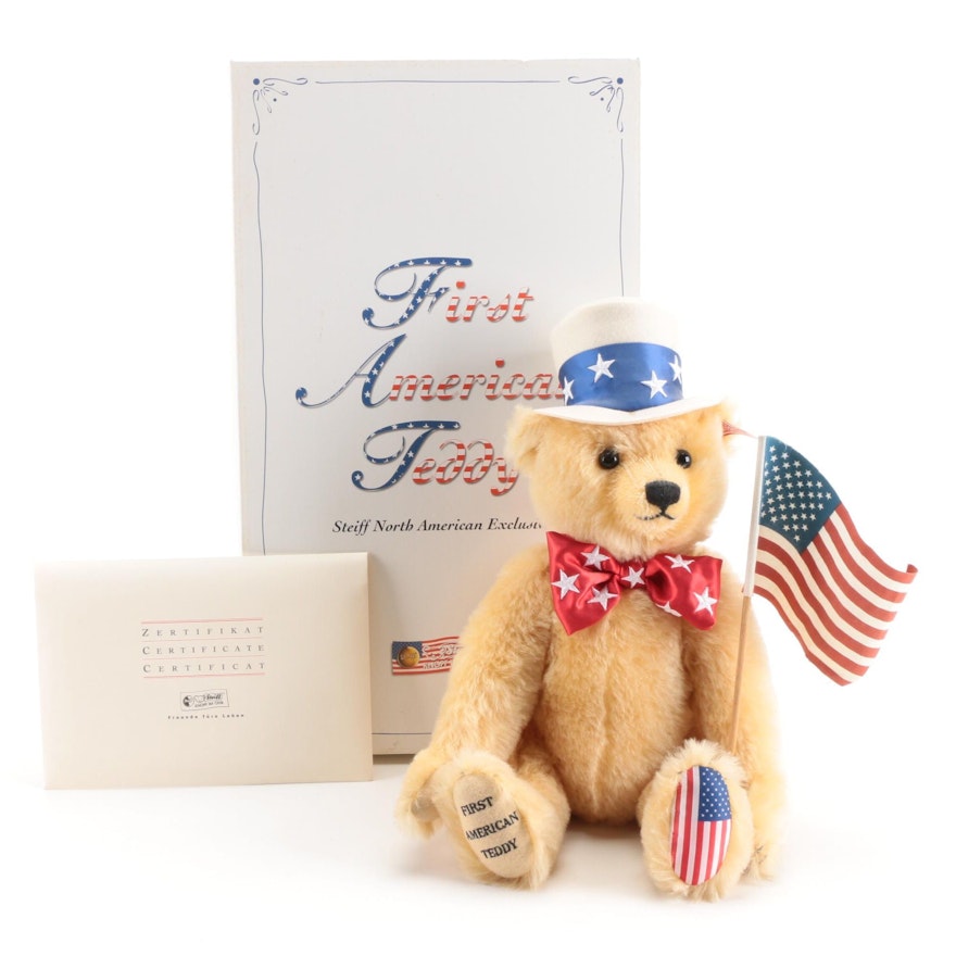 Steiff "The First American Teddy" Plush Mohair Bear, 2003