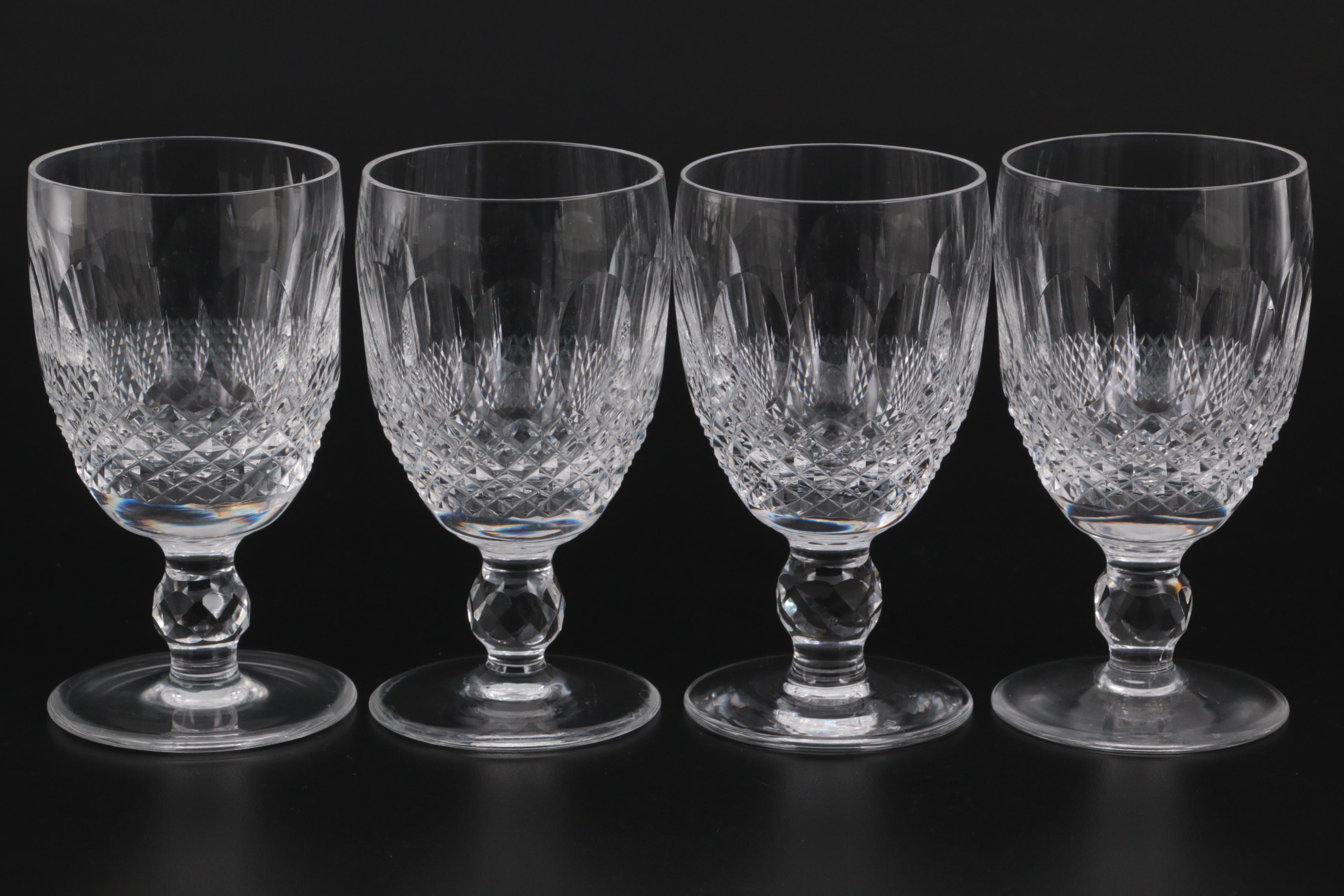 Waterford "Colleen Short Stem" Cut Crystal Claret Wine Glasses