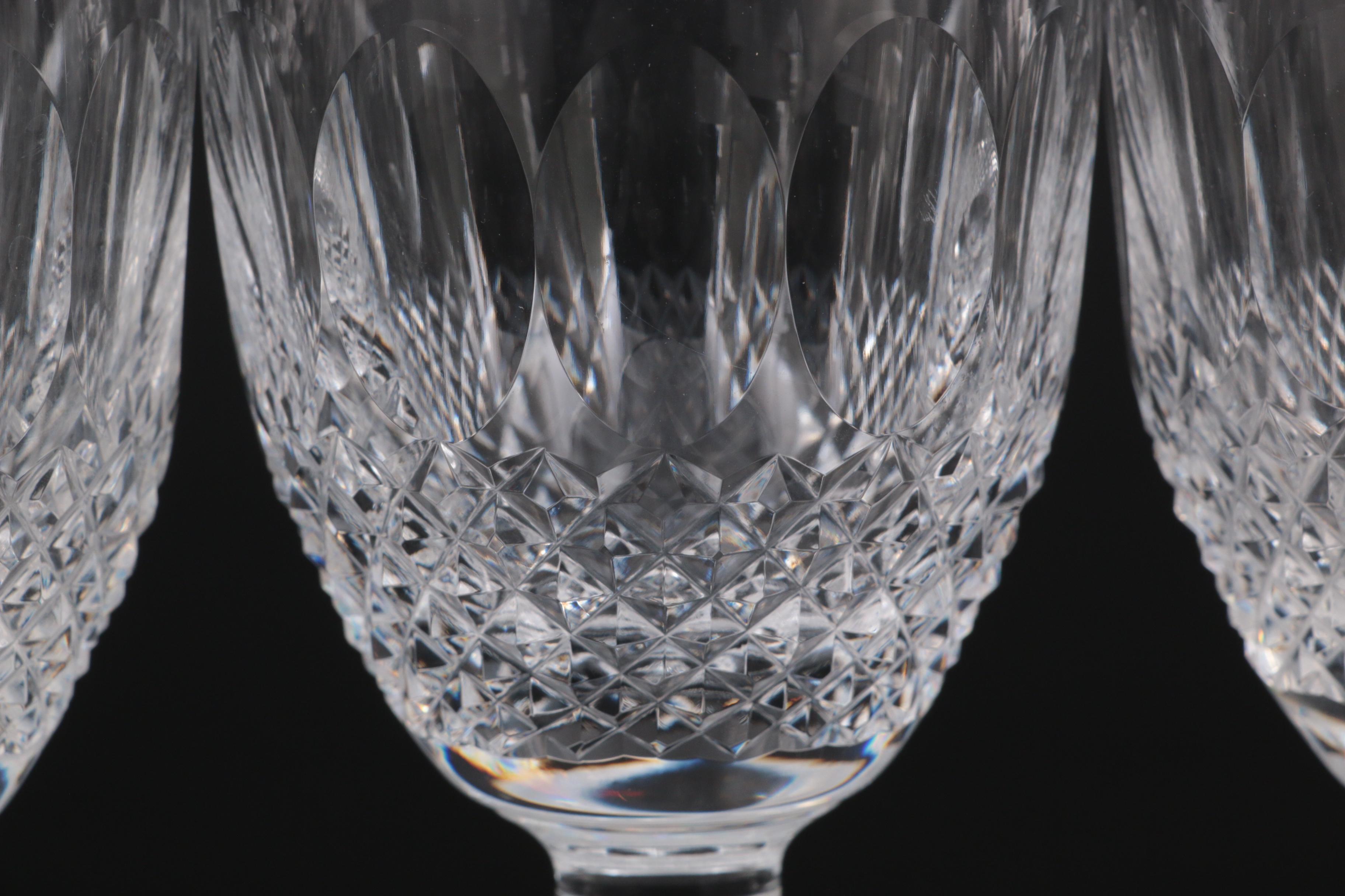 Waterford "Colleen Short Stem" Cut Crystal Claret Wine Glasses