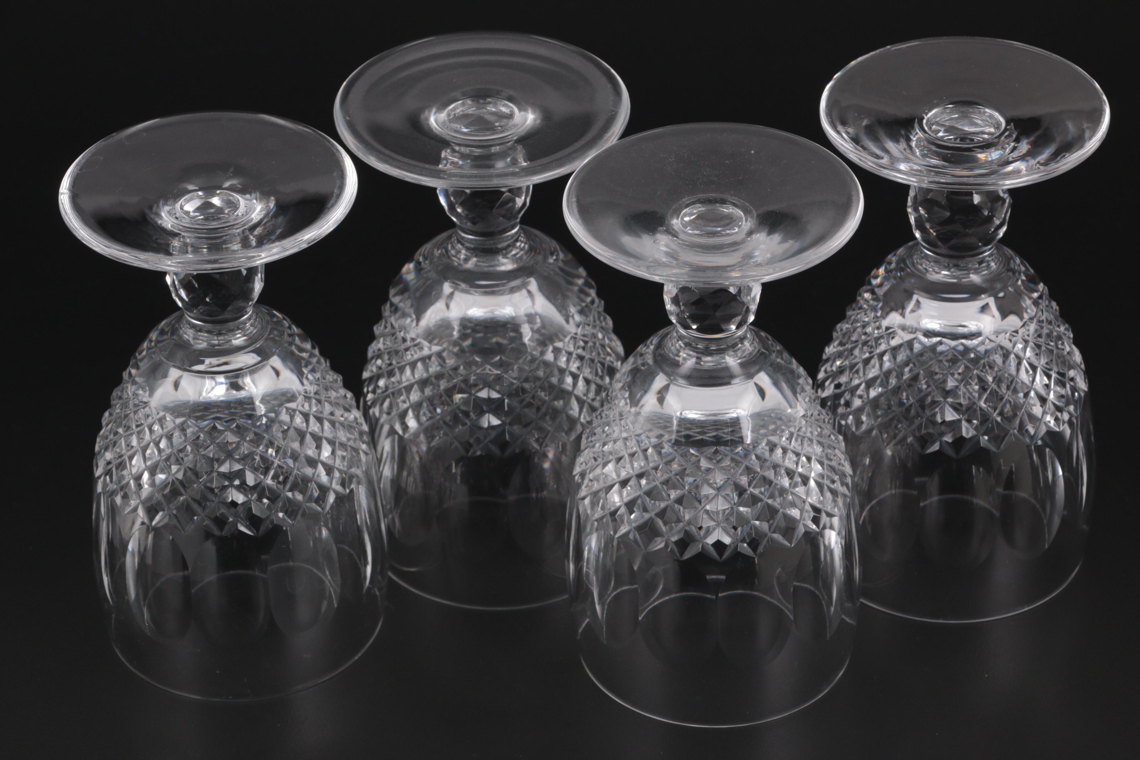 Waterford "Colleen Short Stem" Cut Crystal Claret Wine Glasses