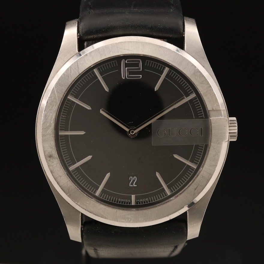 Gucci Stainless Steel Wristwatch with Date