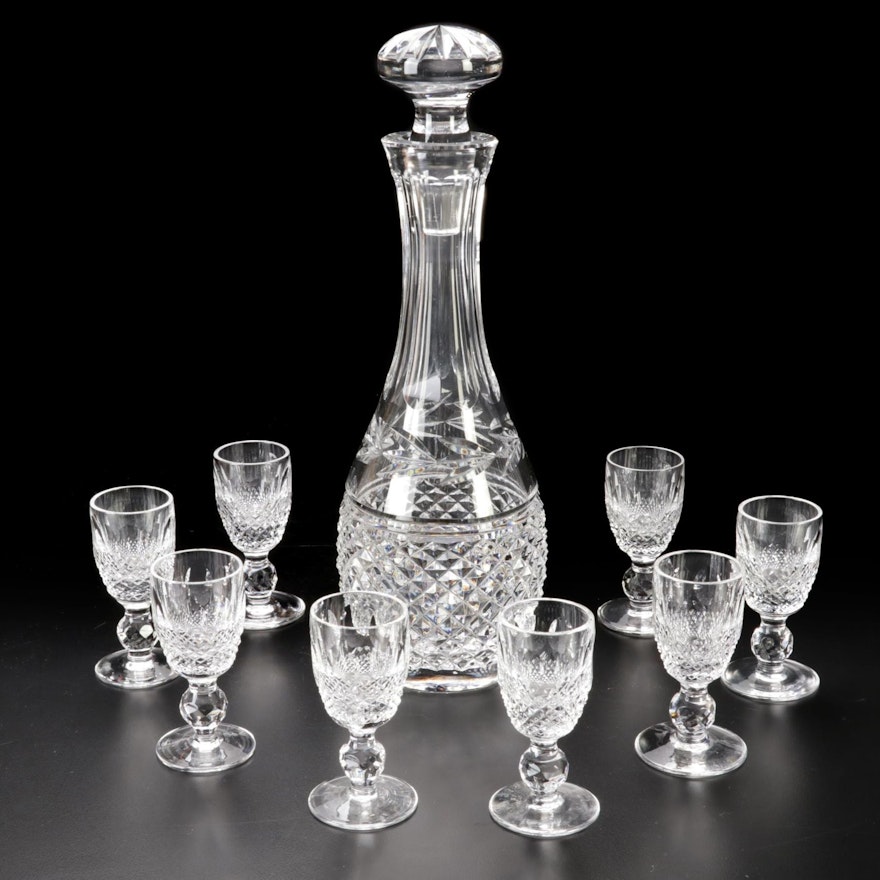 Waterford Crystal "Glandore" and "Colleen" Short Stem Cordials and Decanter