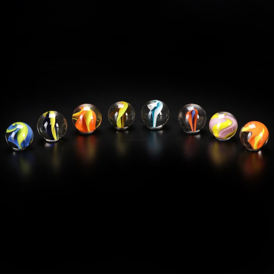 Andy Hudson Handblown Art Glass Marbles with Washer Stands, 2021