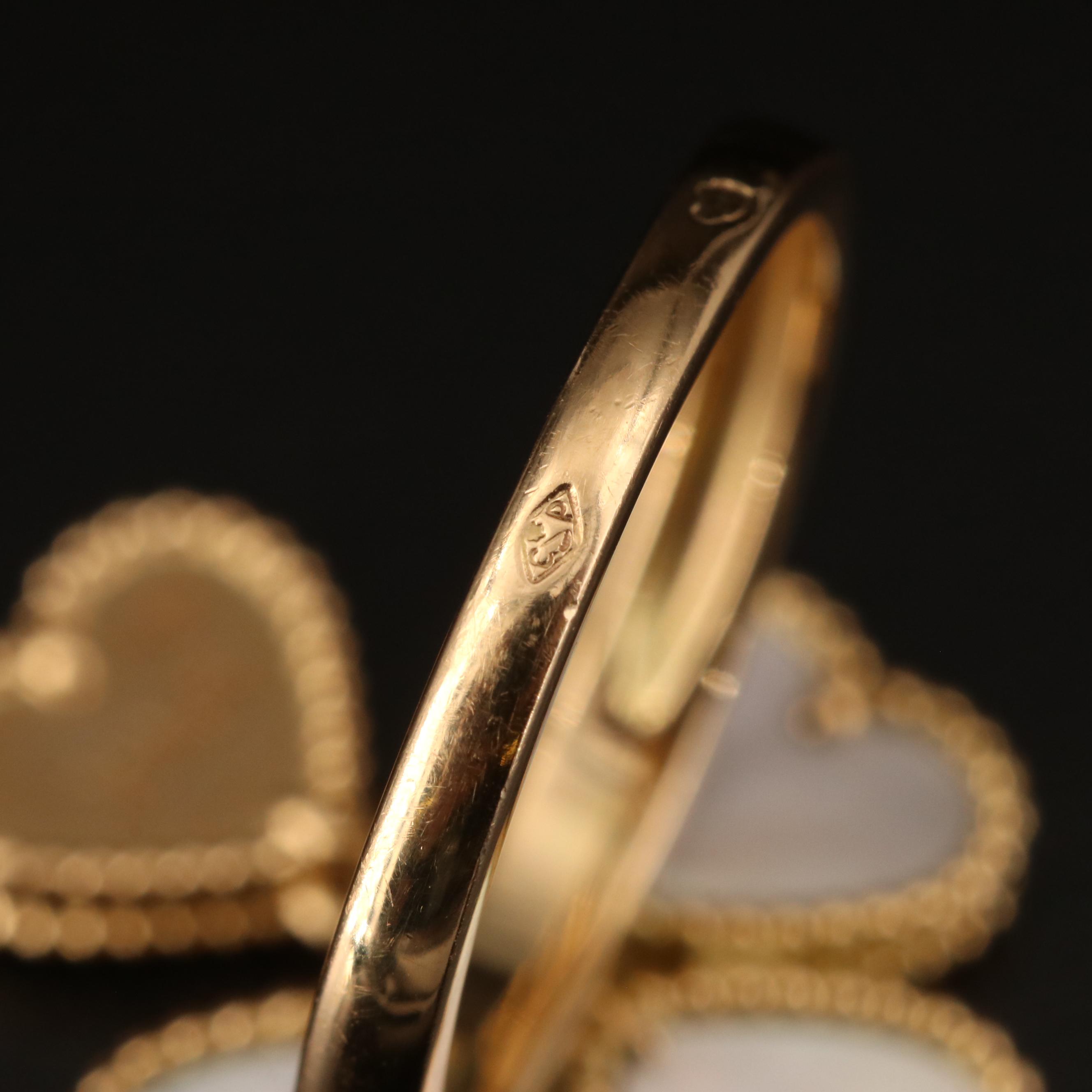 Van Cleef & Arpels 18K MOP and Diamond "Sweet Alhambra" Effeuillage Ring