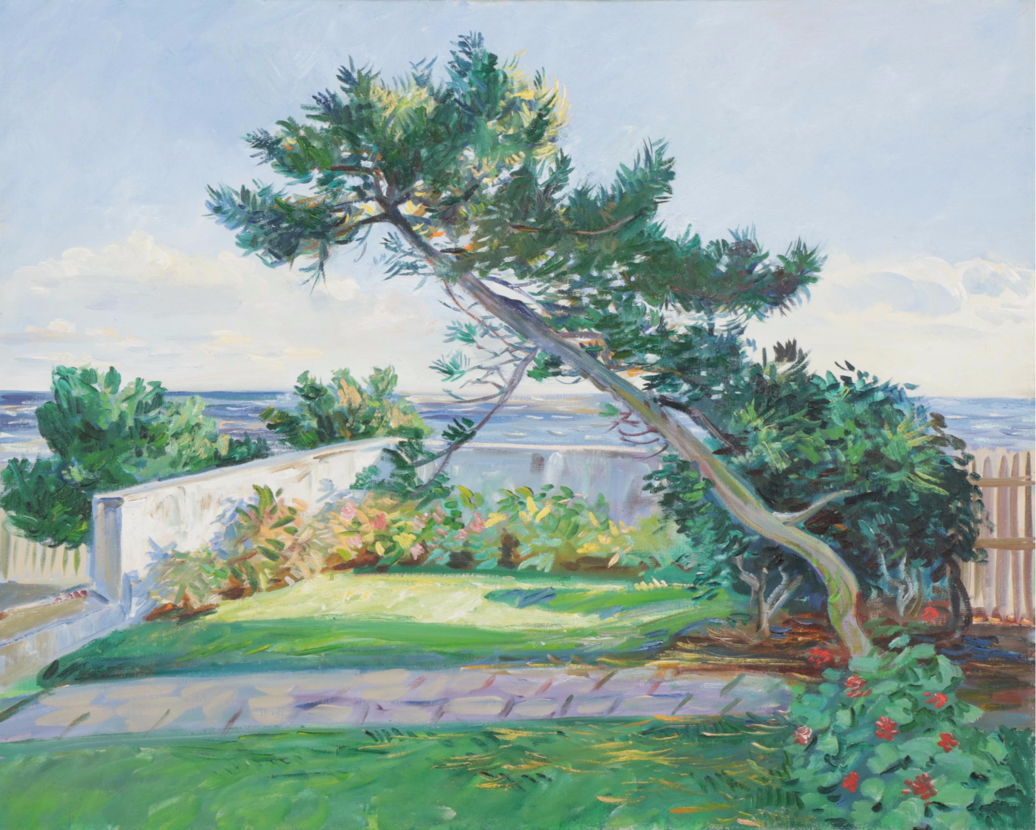 Charles Merrill Mount Oil Painting "The Front Garden: Neponsit," 1974