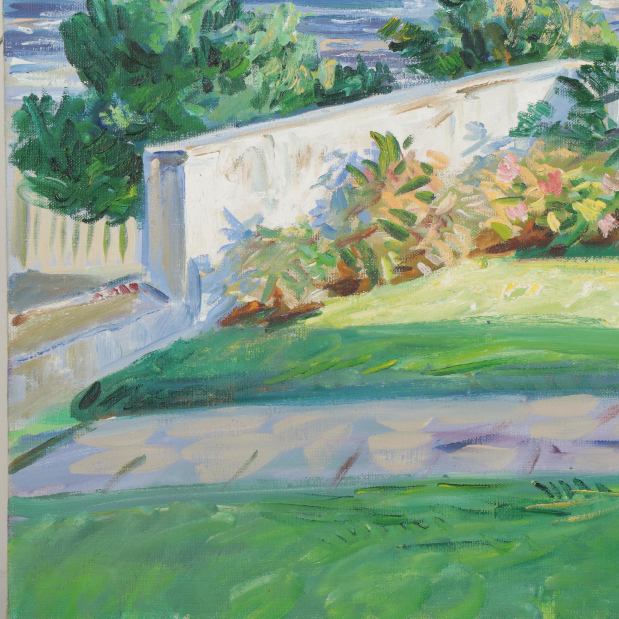 Charles Merrill Mount Oil Painting "The Front Garden: Neponsit," 1974