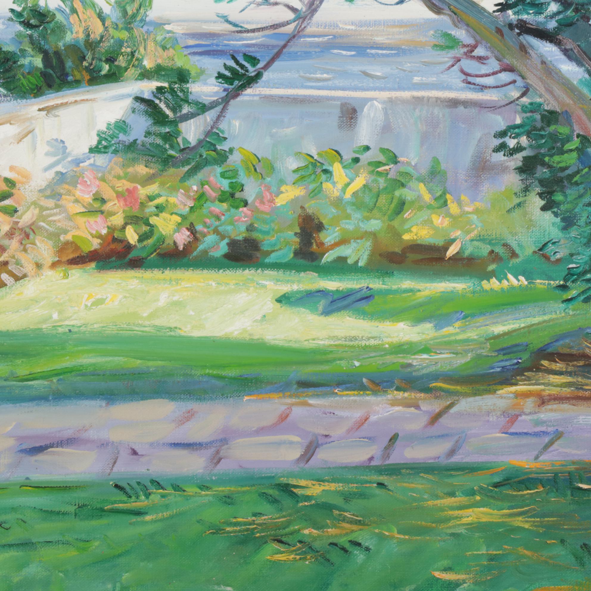 Charles Merrill Mount Oil Painting "The Front Garden: Neponsit," 1974