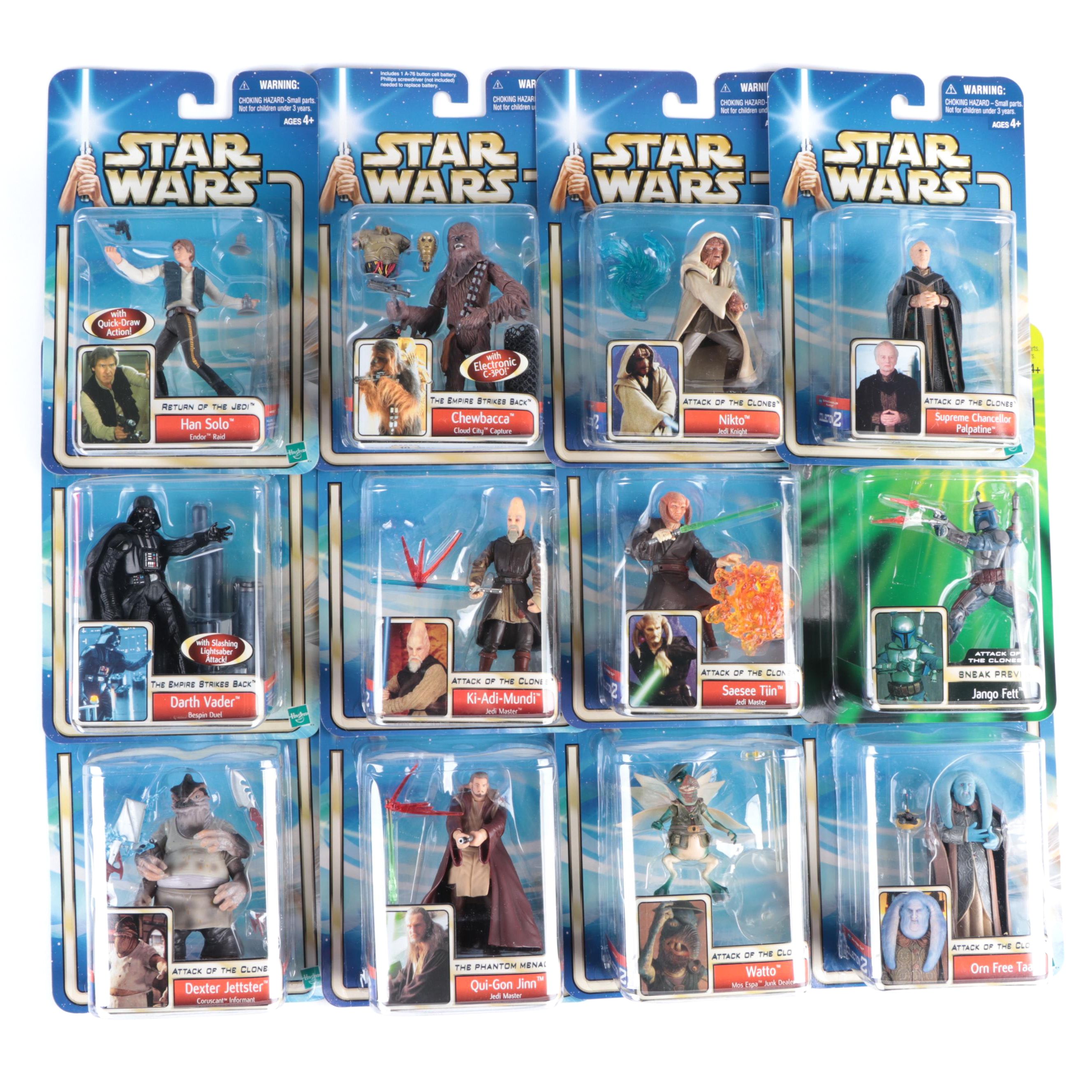 Collection of Unopened "Star Wars" Action Figures by Hasbro, Early 2000s