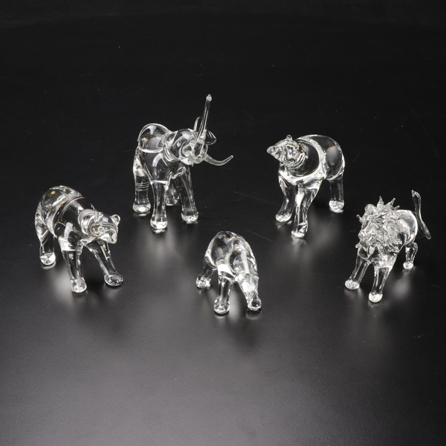 Michael Dorofee Glass Animal Figurines, 1970s