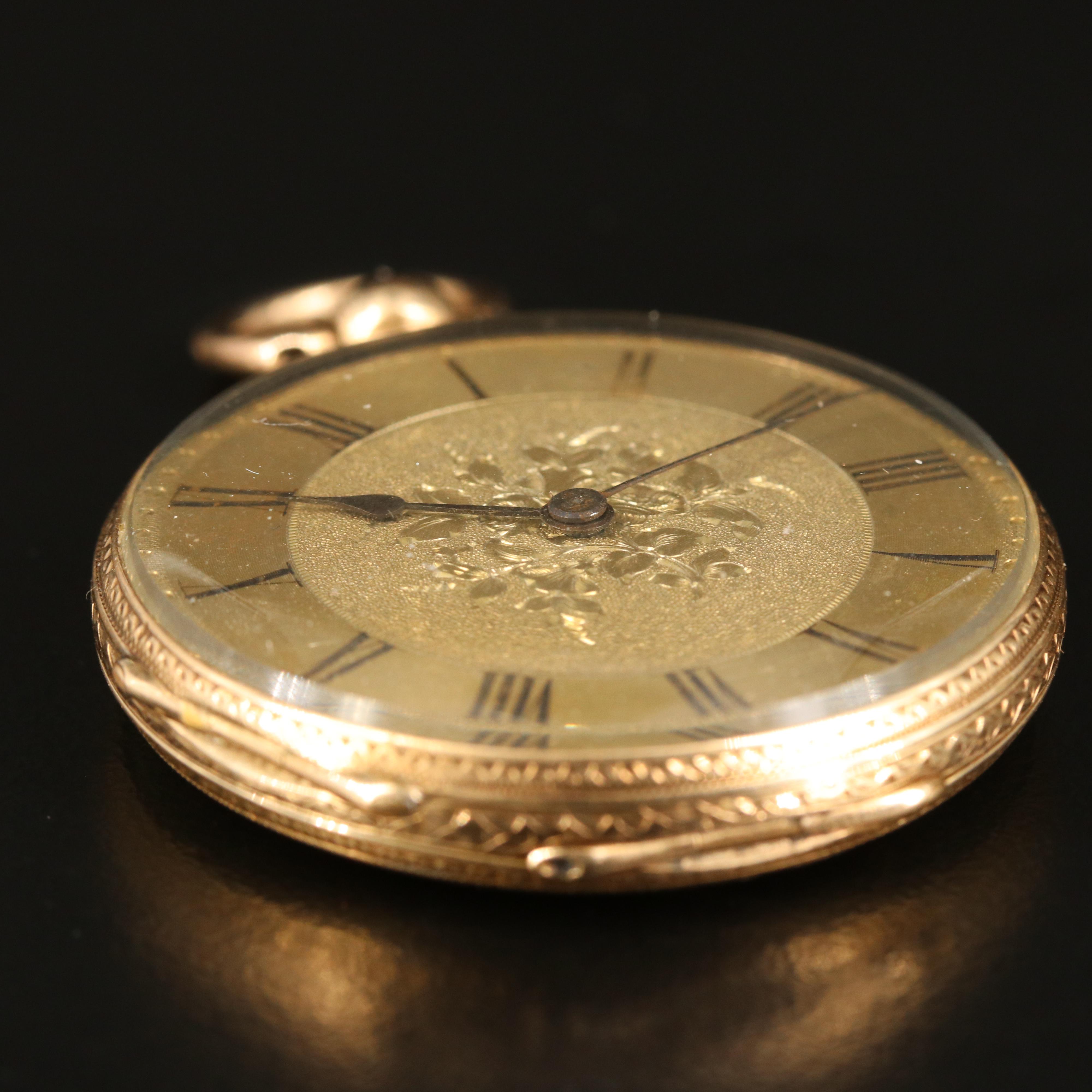 14K George Dyer Key Wind & Set Pocket Watch