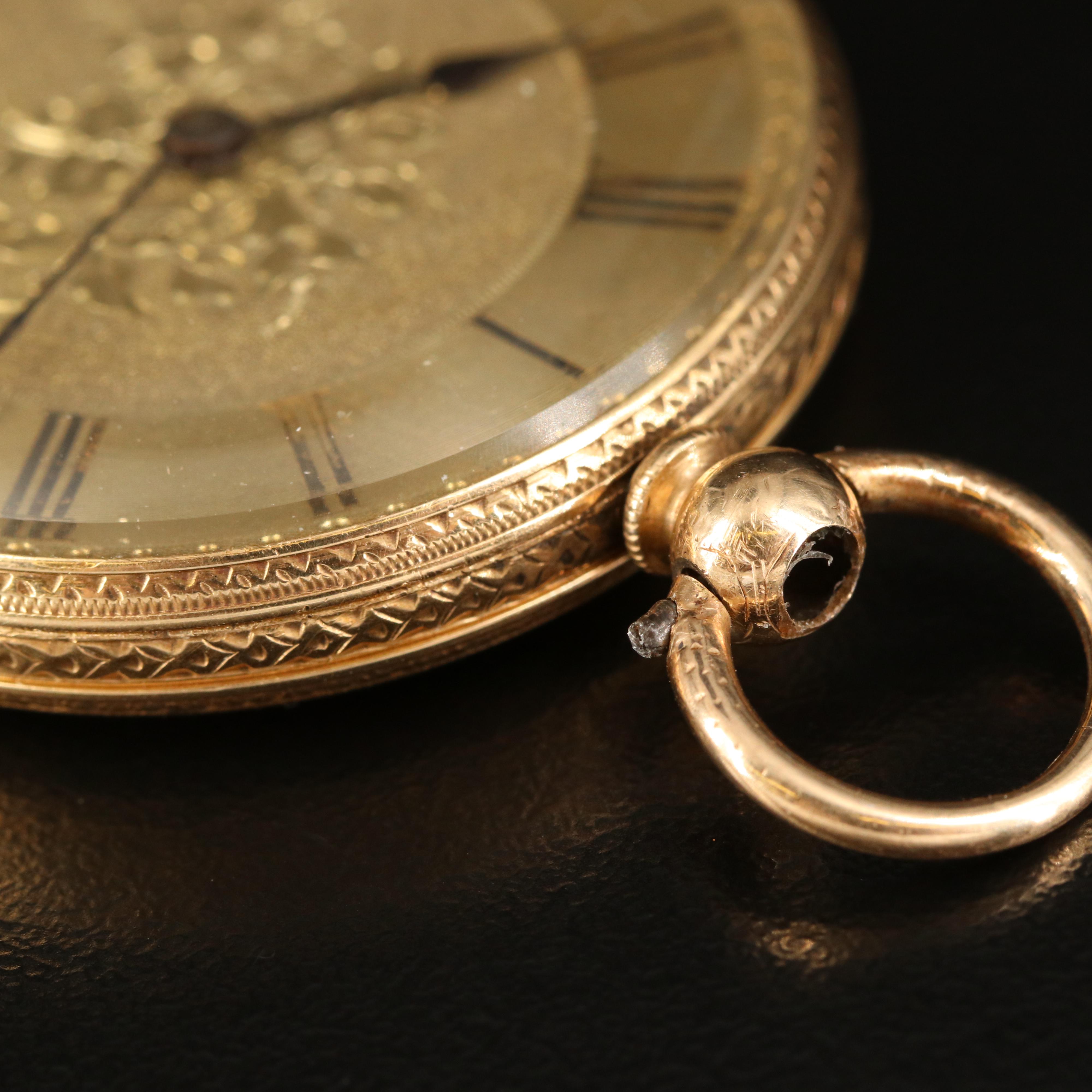 14K George Dyer Key Wind & Set Pocket Watch