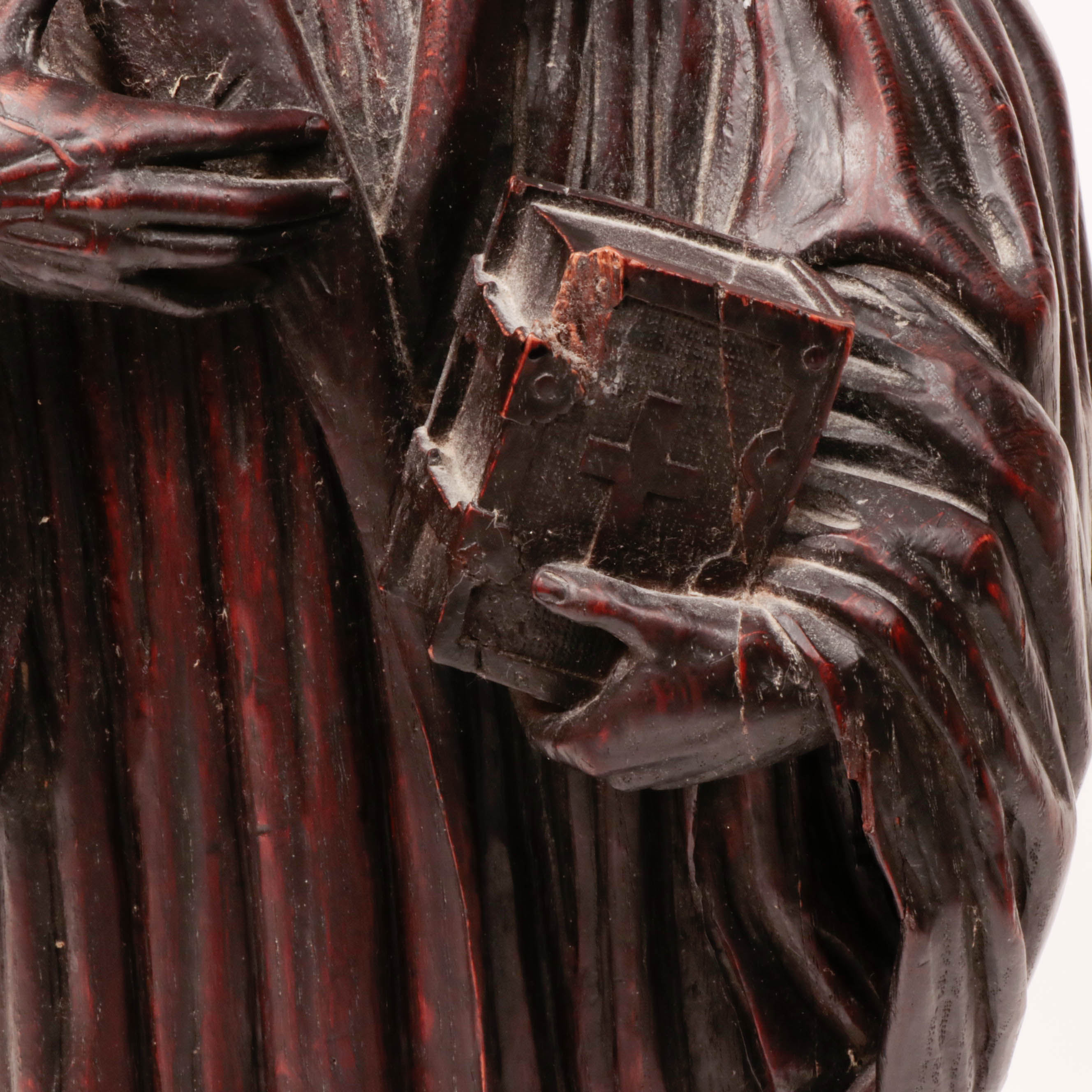 Carved Wood Statue Depicting Martin Luther, 19th Century