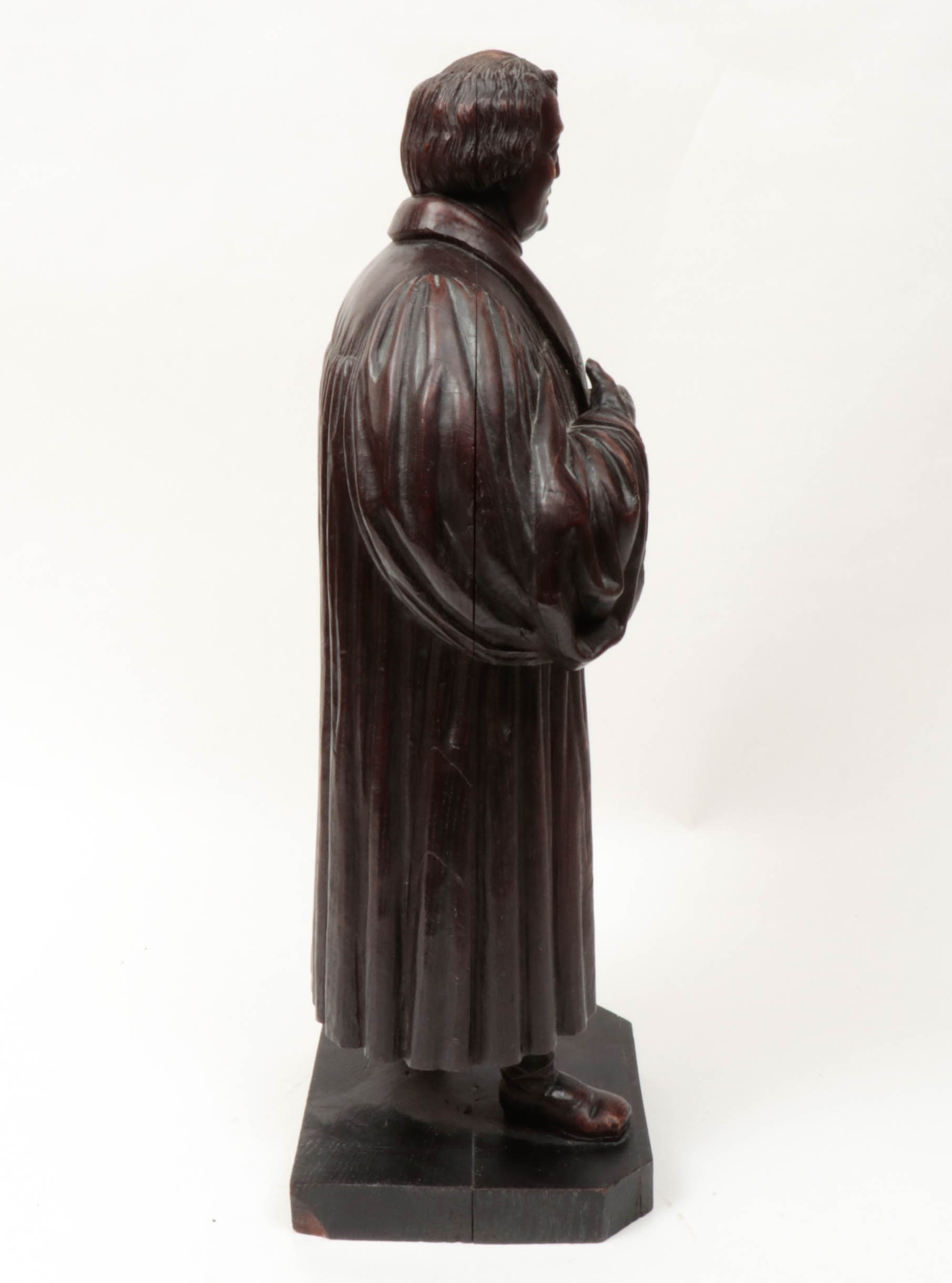 Carved Wood Statue Depicting Martin Luther, 19th Century